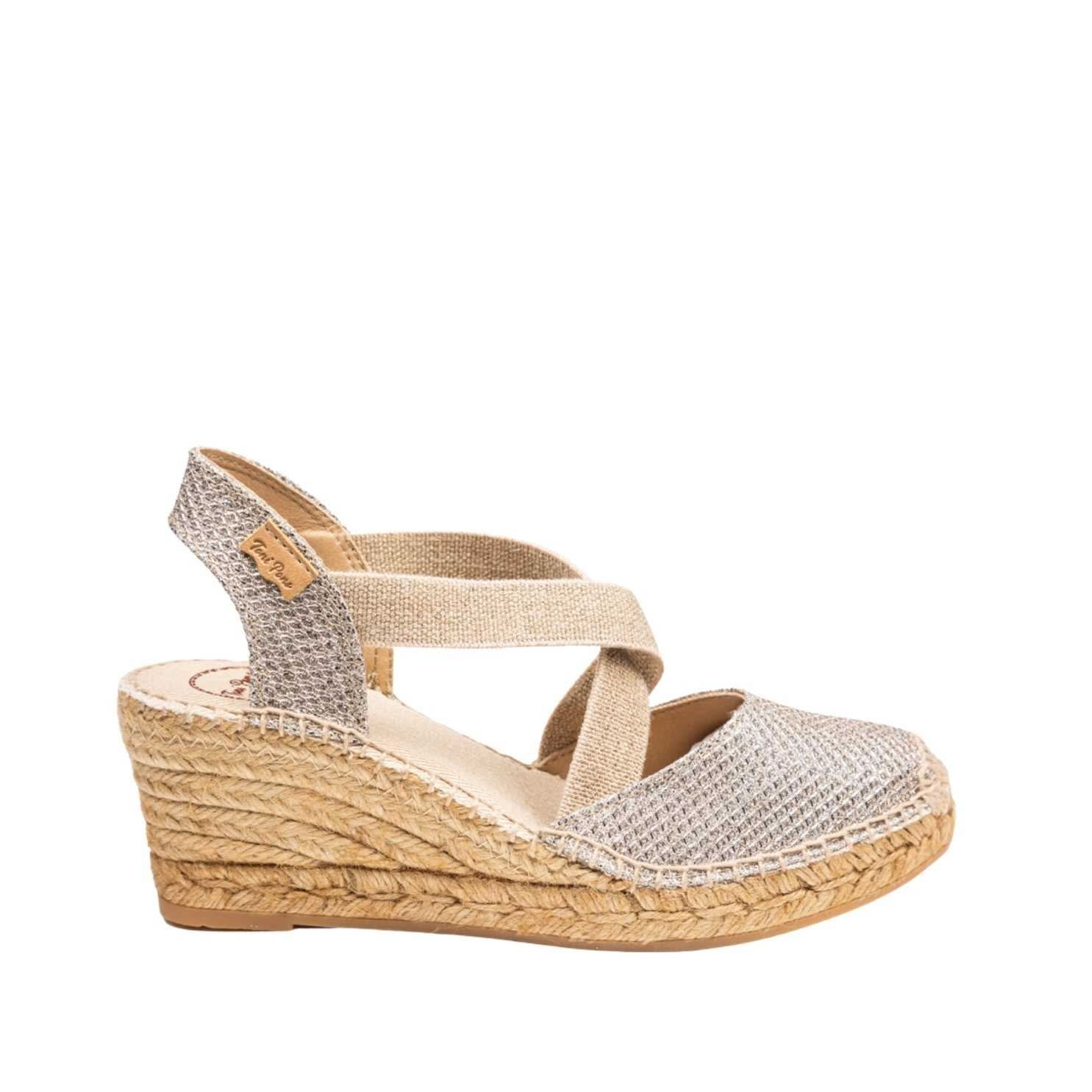 Women's Shimmery Wedge Espadrille Sandals - Saba S | Comfortable Summer Beach Shoes for Outdoor Parties & Vacations
