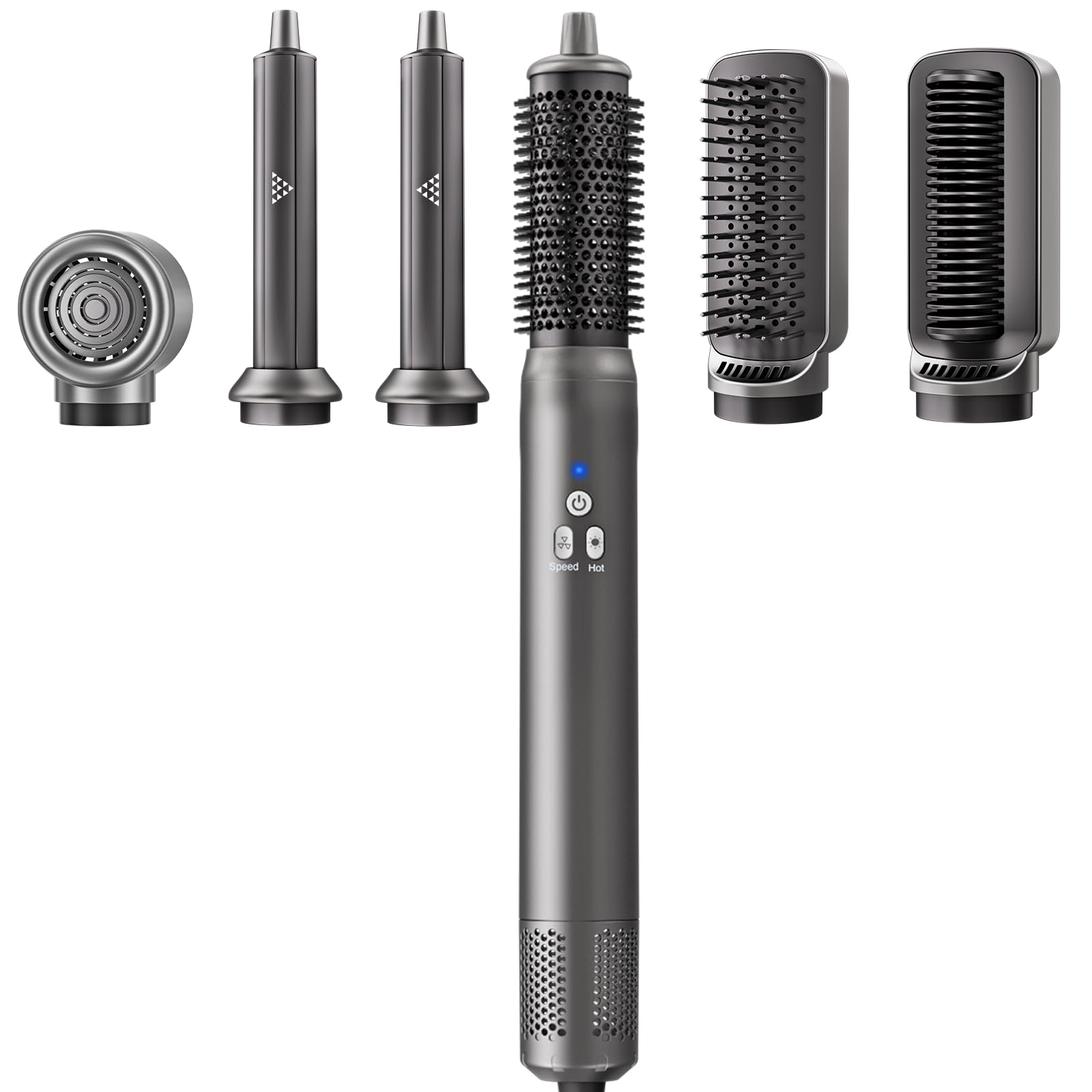 6 in 1 Air Styling & Drying System - Powerful High Speed Hair Dryer Brush with Auto Wrap Curlers, Hair Straightener & Volumizing Brushes for Salon-Quality Styling at Home | Perfect for Daily Use, Travel & Professional Salon Results