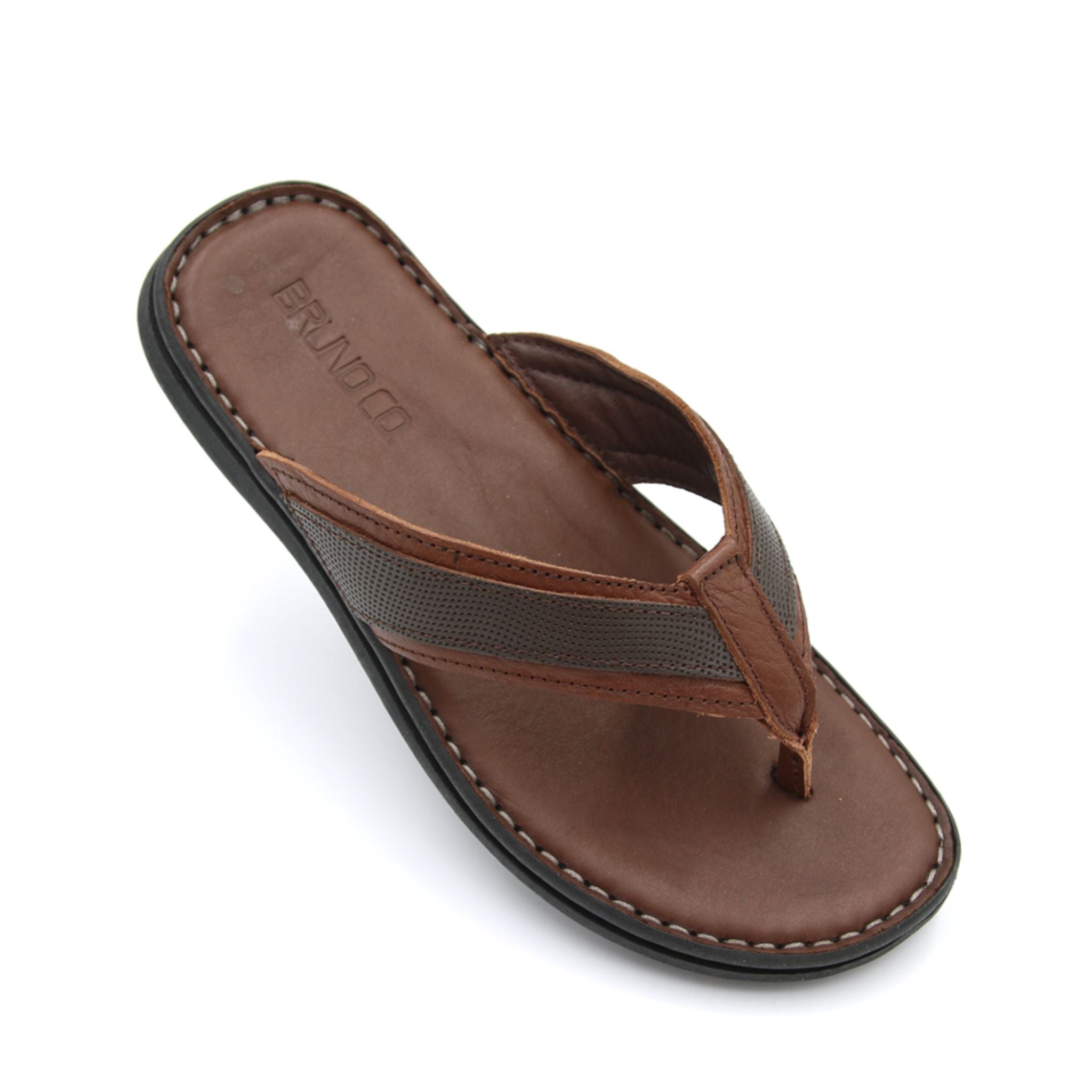BRUNO CO. Leather Sandals for Women - NOEL Brown Comfortable Strappy Sandals | Perfect for Beach, Vacation & Summer Outfits