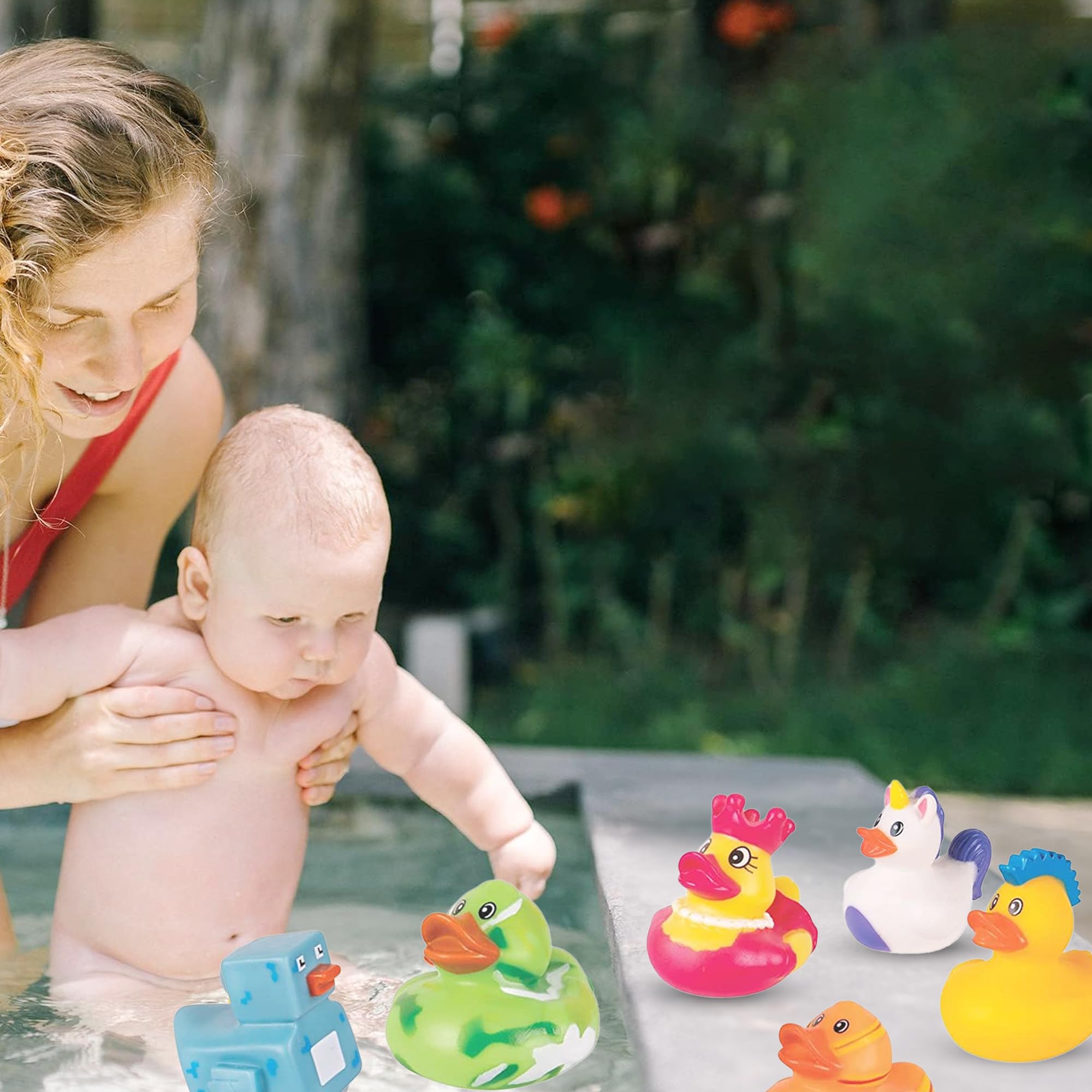 50-Pack Assorted Rubber Duckies for Baby Bath Toys | Mini Rubber Ducks Bulk Set for Toddler Party Favors, Baby Showers & Pool Fun | Cute Infant Bathtub & Swimming Pool Toys | Perfect for Birthday Gifts, Gender Reveals & Kids' Water Play