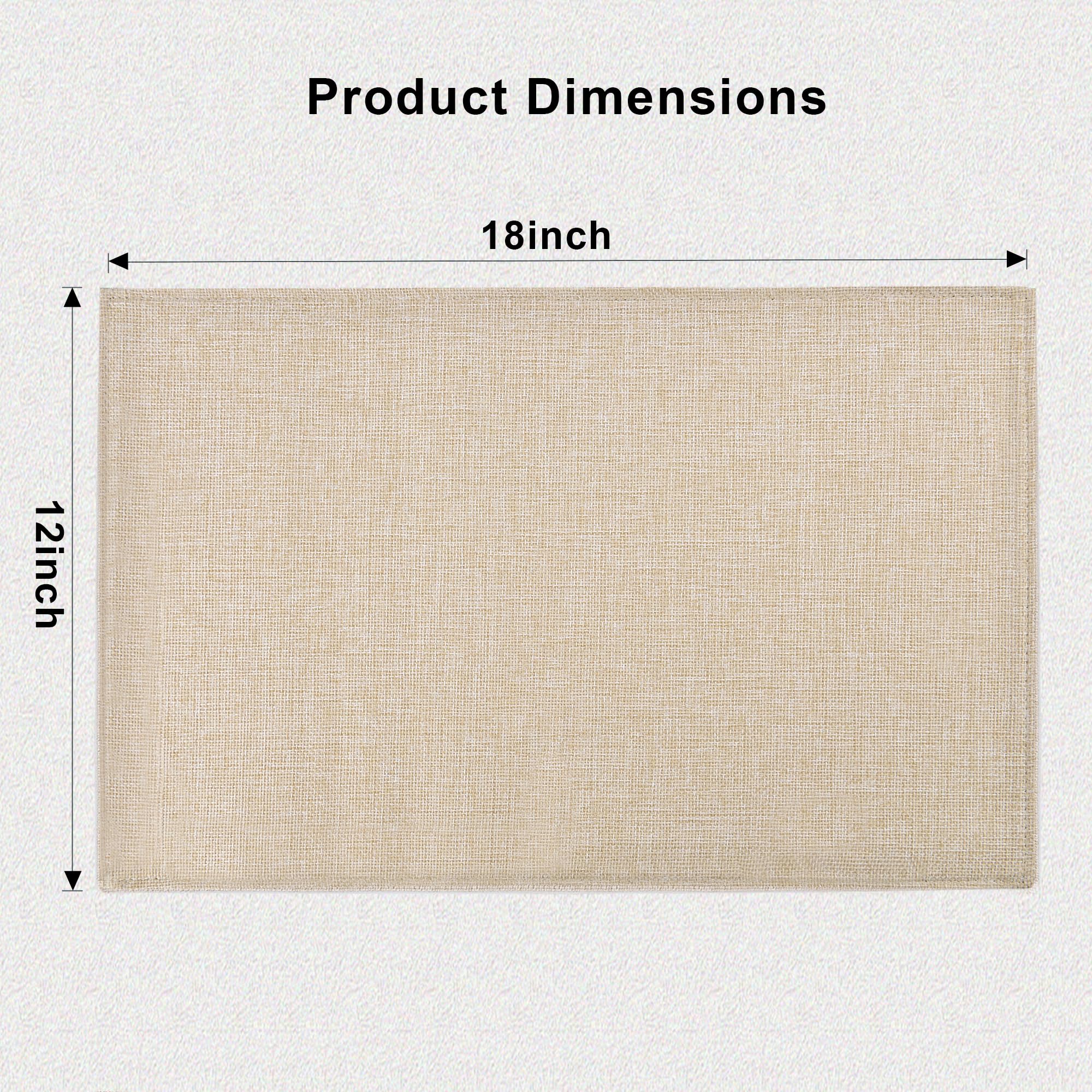 Premium Beige Linen-Style Placemats Set of 8 - Double Thickened, Machine Washable & Heat Resistant Table Mats - Non-Slip Fabric Place Settings for Dining Table, Kitchen, and Party Decor (Beige, 8-Pack)