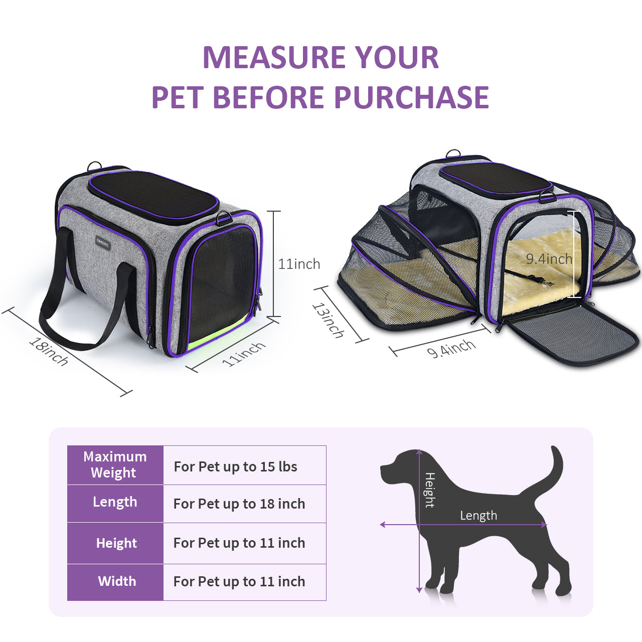 069A Airline Approved Pet Carrier - TSA Compliant Soft-Sided Dog & Cat Travel Carrier for Small Pets - Perfect for Air Travel, Road Trips & Vet Visits