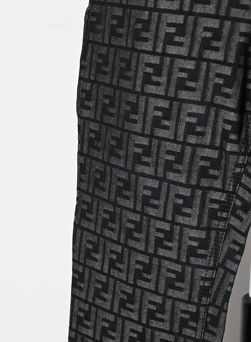 Fendi Zucca Gray and Black Jeans Size 46 - Stylish Designer Denim for Men | Perfect for Casual Outings and Nightlife