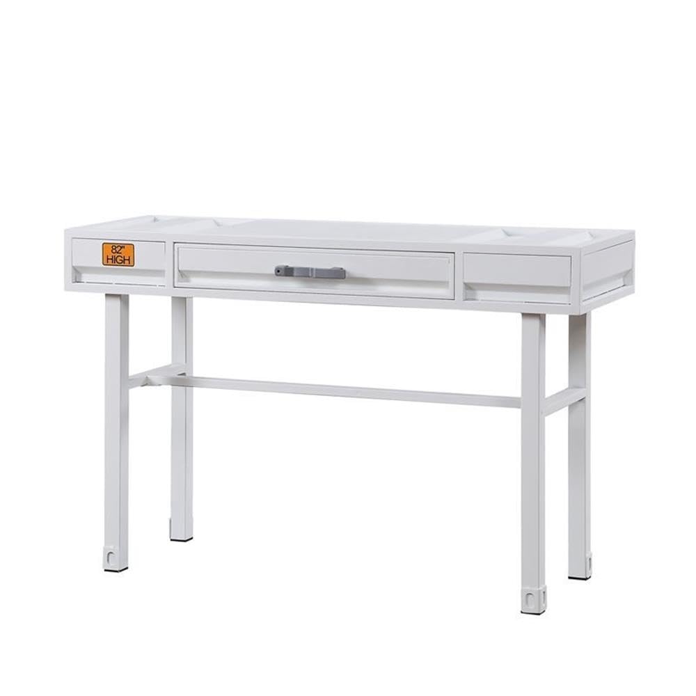 Acme White Cargo Vanity Desk with Mirror - Perfect for Bedroom Makeup & Dressing Table, Home Office, and Small Space Organization