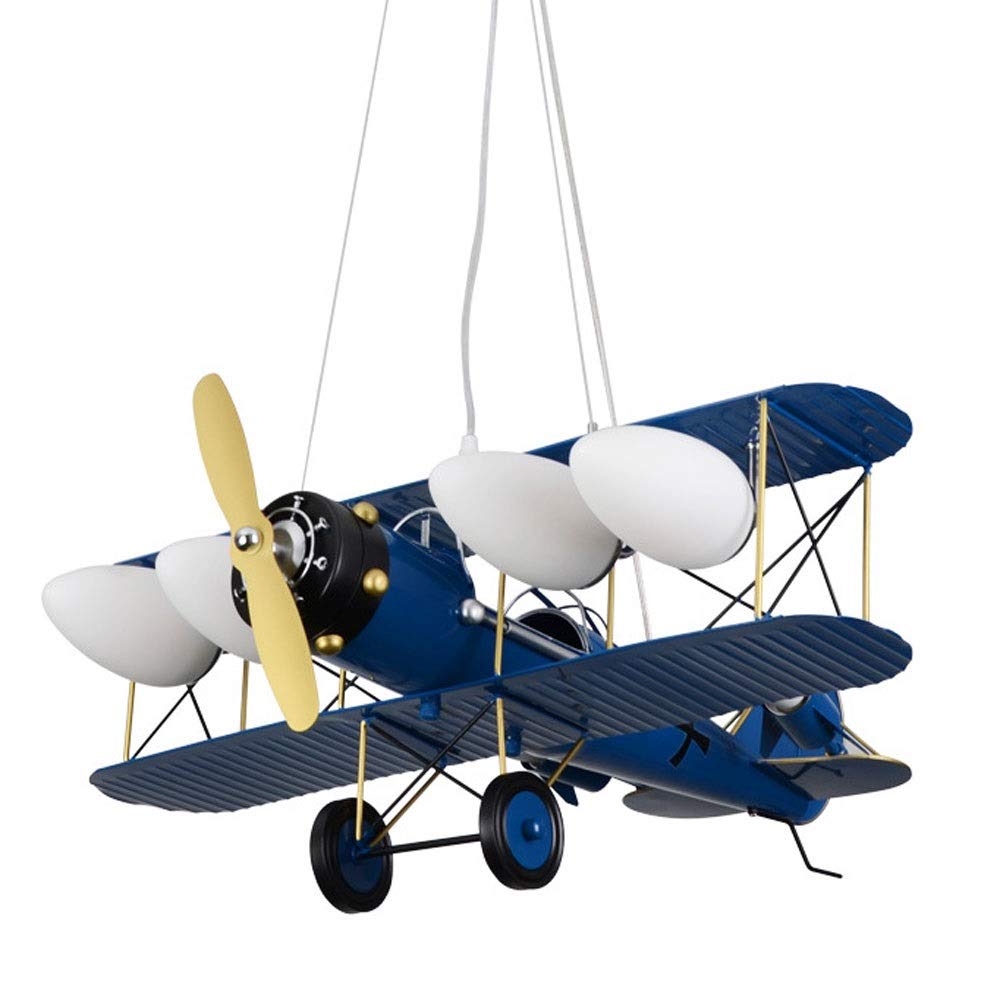 **Cartoon Airplane Chandelier - Blue LED Kids Room Decor, Creative Nursery Lighting, Fun Aircraft-Themed Ceiling Light for Children's Bedroom & Playroom - Perfect Gift for Boys & Girls**    *(Use: Ideal for birthday gifts, nursery decor, kids' bedroom lighting, or playful airplane-themed room designs.)*