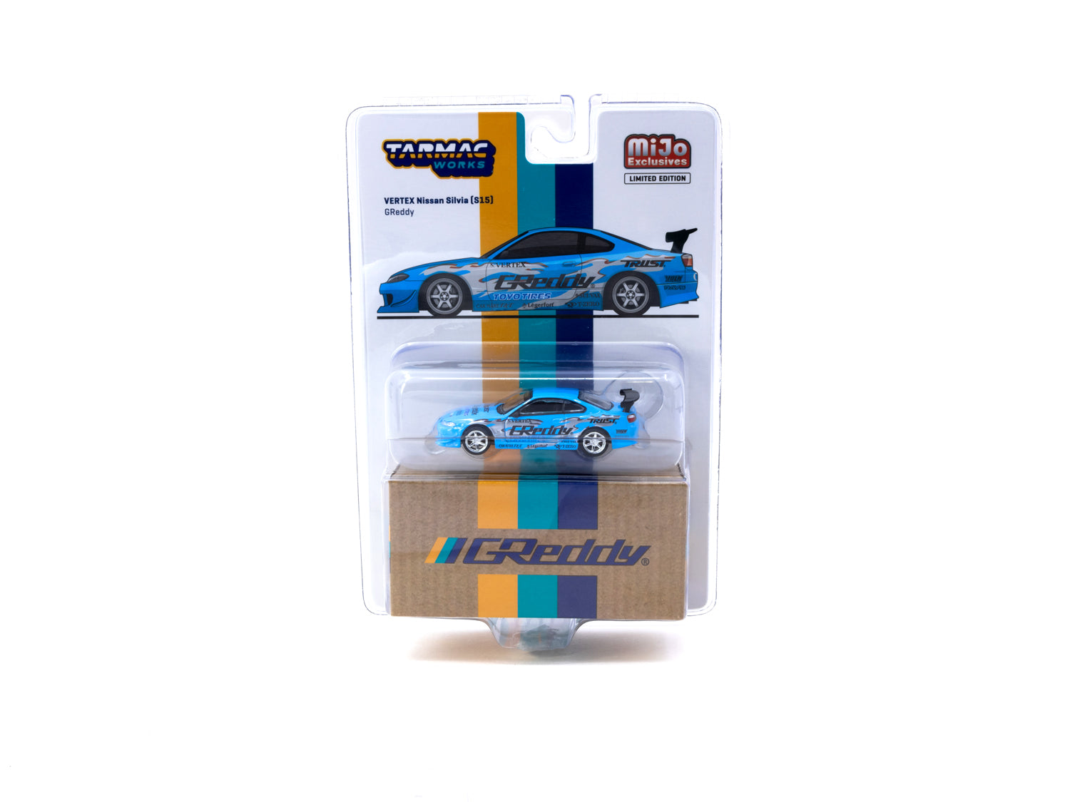 Tarmac Works 1/64 Scale Diecast Model - Nissan Silvia S15 GReddy Mijo Special Edition - Limited Edition Collectible Car for Display & Racing - Perfect for Car Enthusiasts & Model Collectors