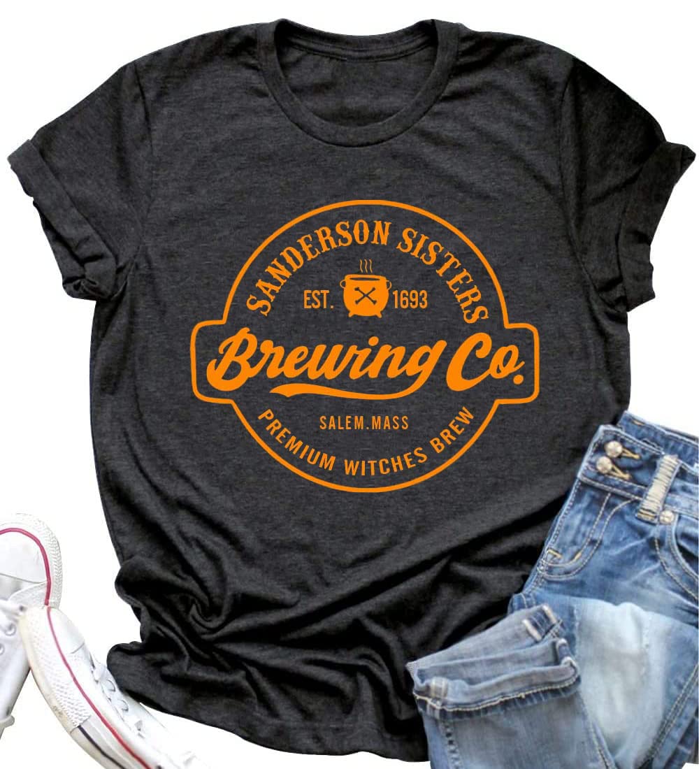 Sanderson Sisters Halloween T-Shirt for Women - Hocus Pocus Movie Graphic Tee | Cute Witchy Top for Halloween Costumes, Cosplay & Casual Wear