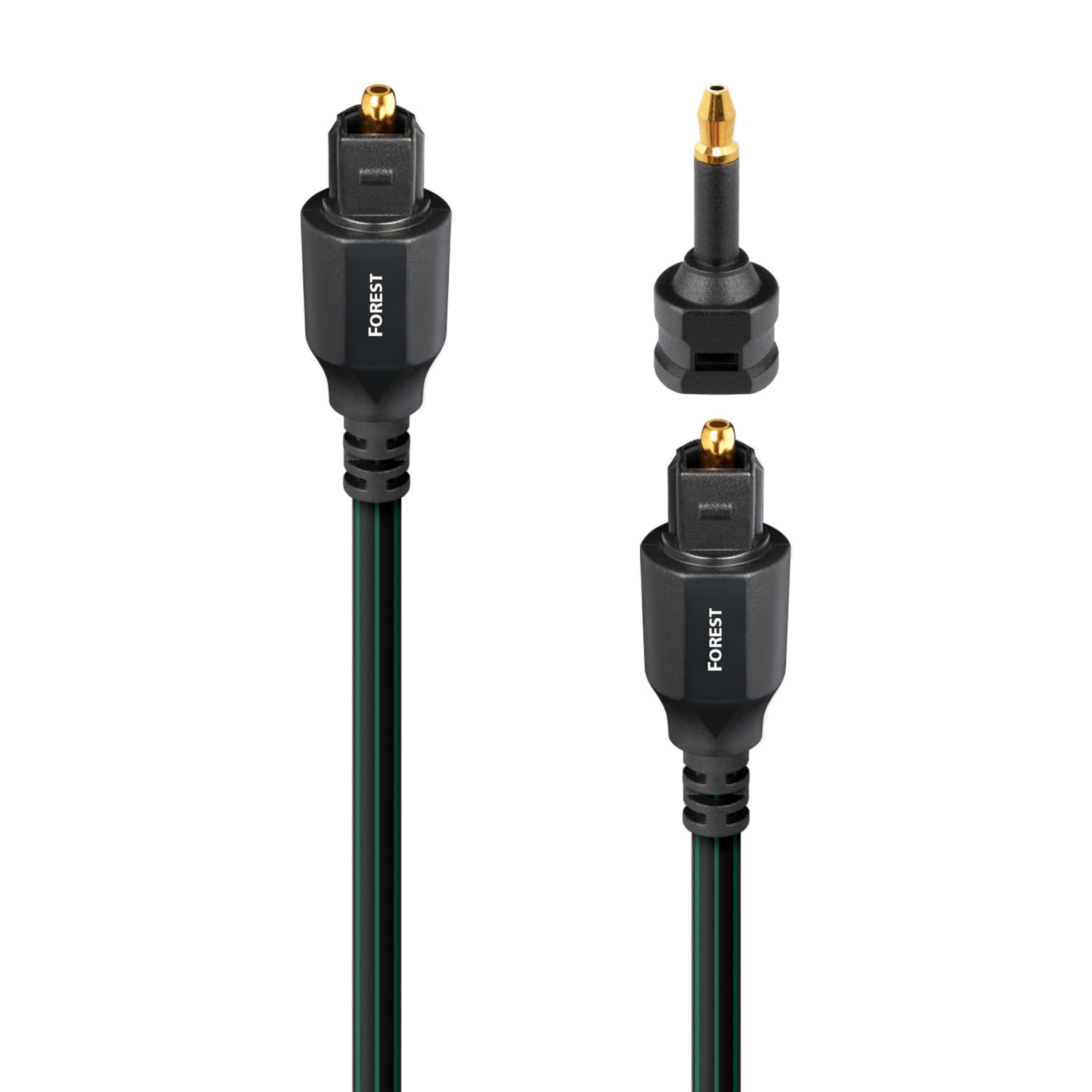 AudioQuest 16m Forest Optical Toslink Fiber-Optic Cable with Mini-Adapter - High-Speed Digital Audio Cable for Home Theater, Gaming & Hi-Fi Systems