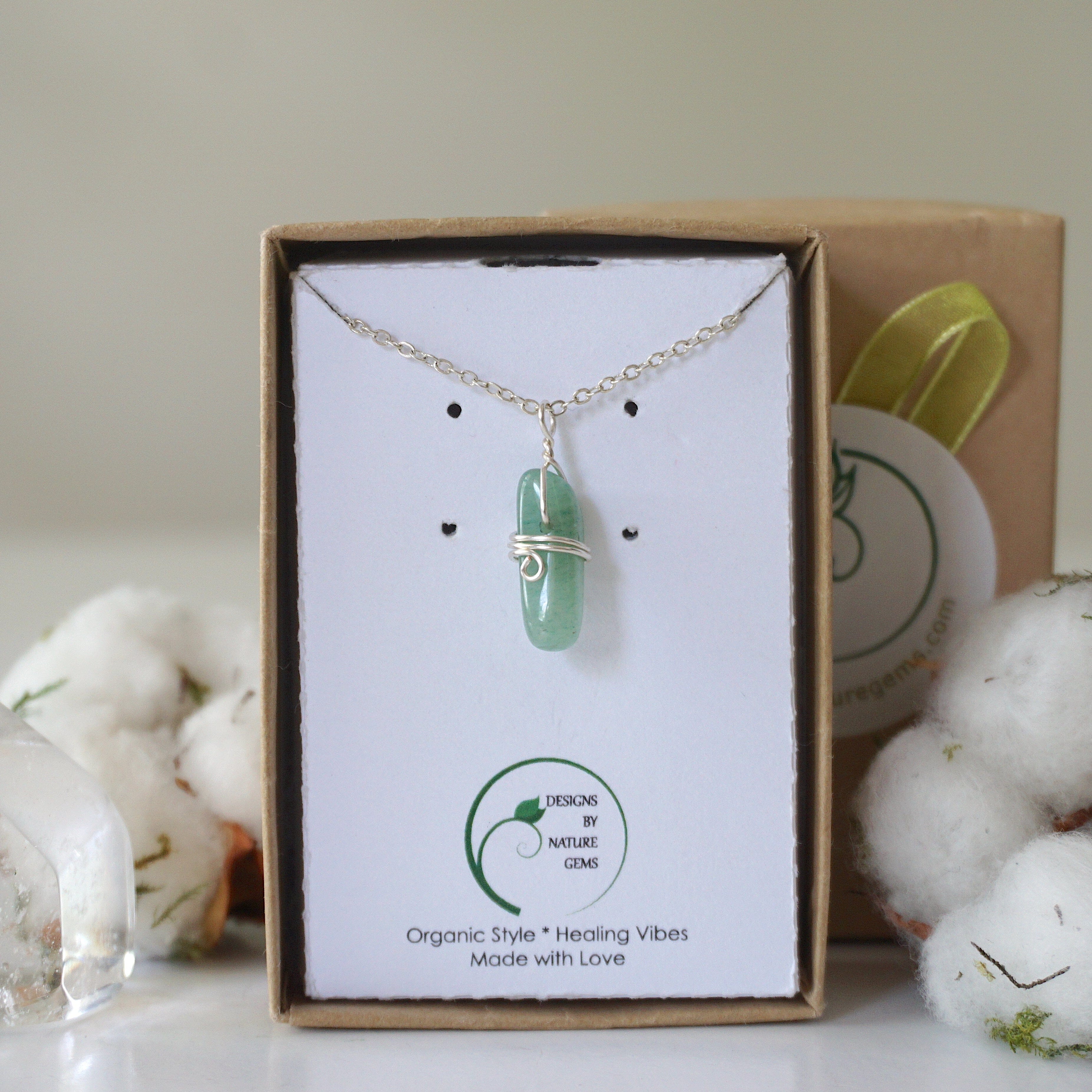 Green Aventurine Crystal Charm Necklace - Healing Stone Jewelry for Women | Spiritual Protection & Good Luck Pendant | Perfect for Meditation, Yoga & Energy Balancing