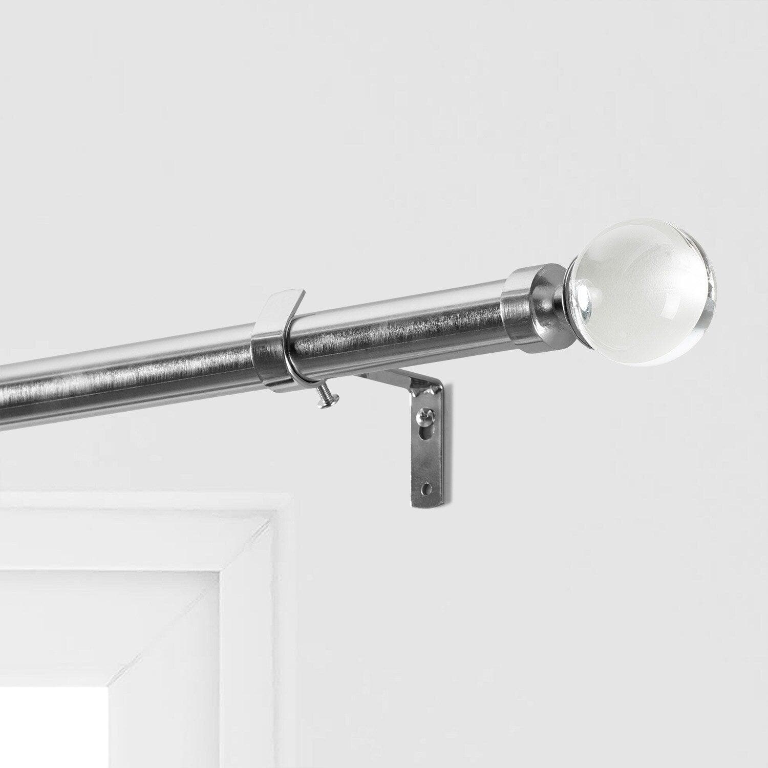 Premium Glass Sphere Nickel Extendable Metal Rod Set - Adjustable Decorative Hanging Display for Home, Office & Retail Decor