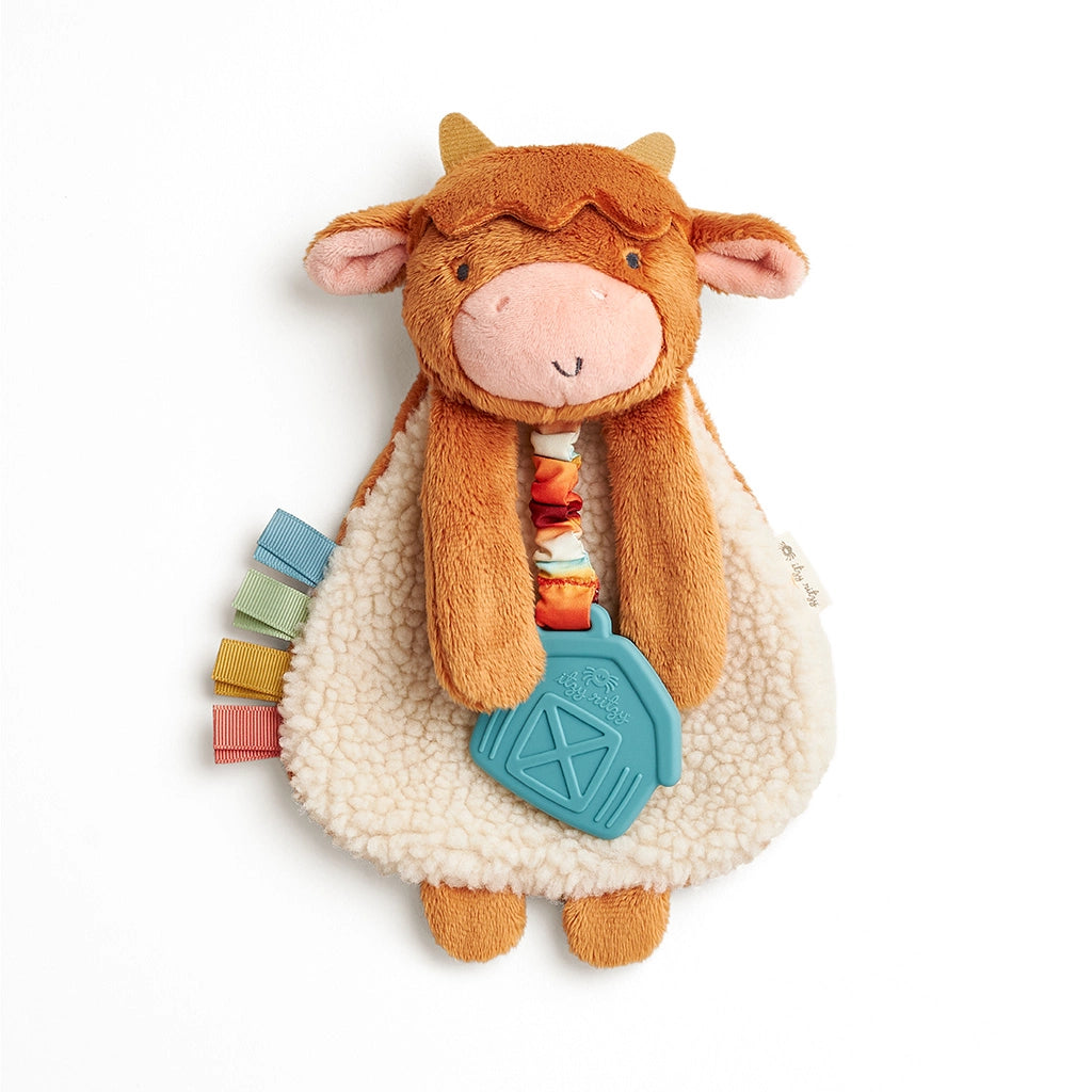Highland Cow Itzy Friends Lovey™ Plush Stuffed Animal - Soft Cuddly Toy for Babies & Kids | Perfect for Nursery, Bedtime & Travel Comfort