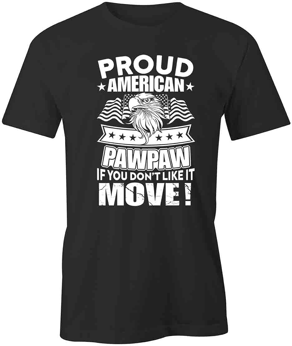 Proud American Pawpaw Graphic T-Shirt - Black Printed Cotton Tee for Men & Women | Patriotic Casual Wear, Weekend Outfits, Gift Ideas