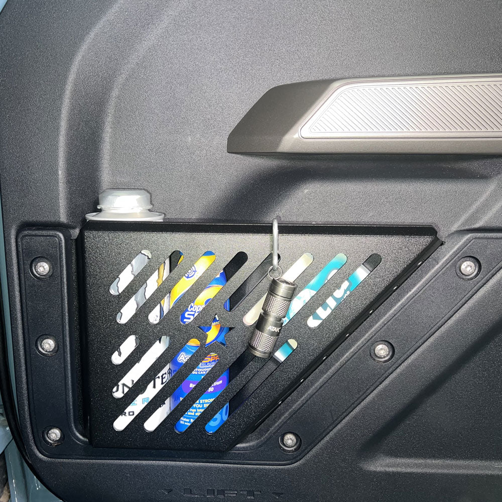 2021-2023 Ford Bronco Rock Slide Engineering Front Door Pockets - Durable Storage Organizer for Off-Road Accessories & Gear - Perfect for Camping, Hiking & Outdoor Adventures