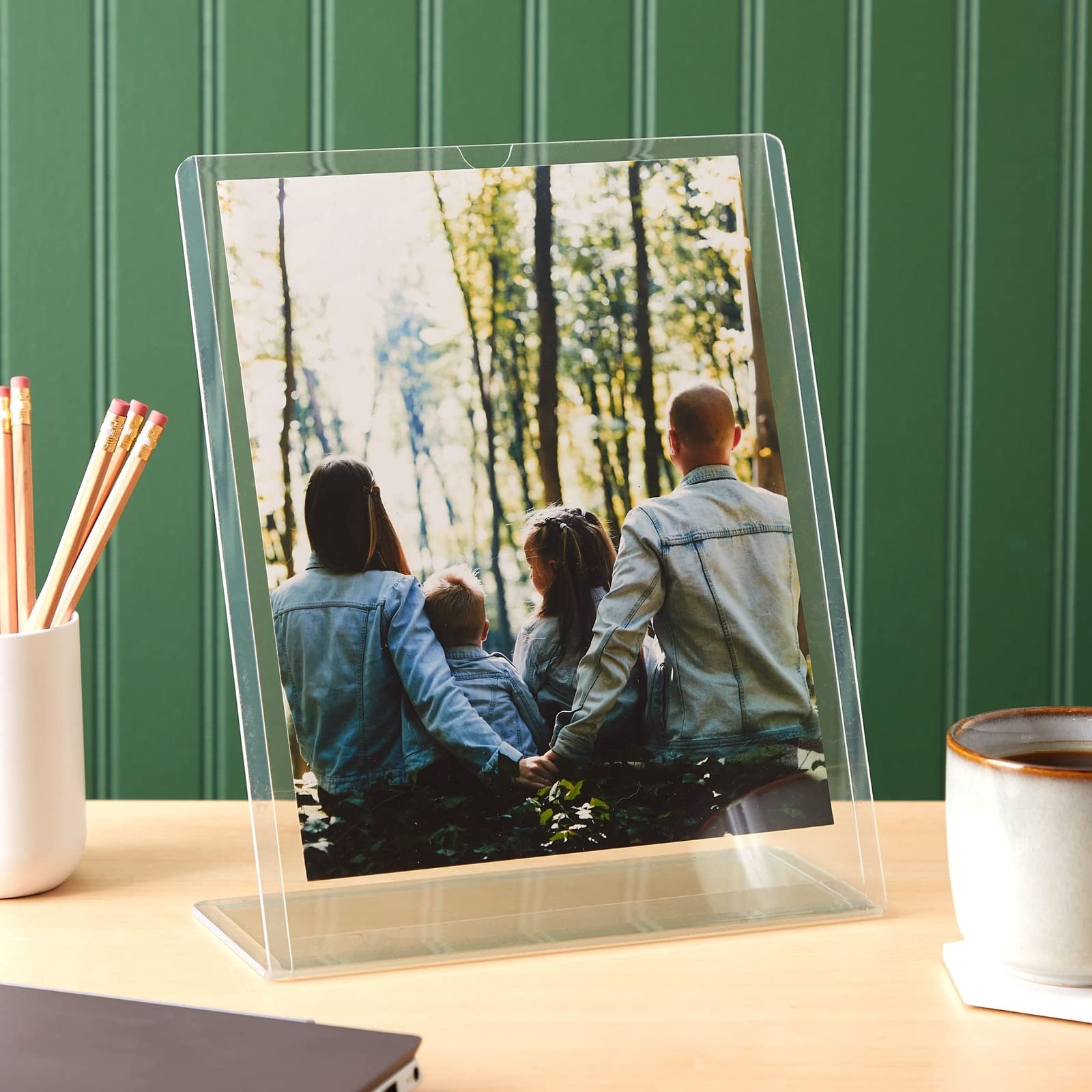 Juvale 6 Pack Clear Plastic Sign Holders 8.5x11 Inches - Table Top Display Stand for Menus, Flyers, Documents, Photos | Perfect for Restaurants, Offices, Retail Stores & Events