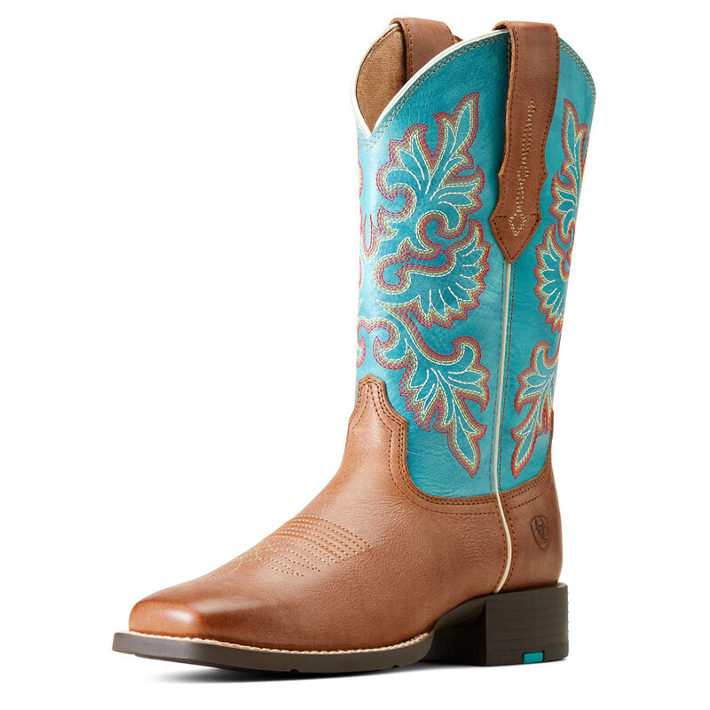 Round Up Wide Square Toe StretchFit Western Boots for Men - Comfortable Cowboy Boots for Riding, Work & Outdoor Activities