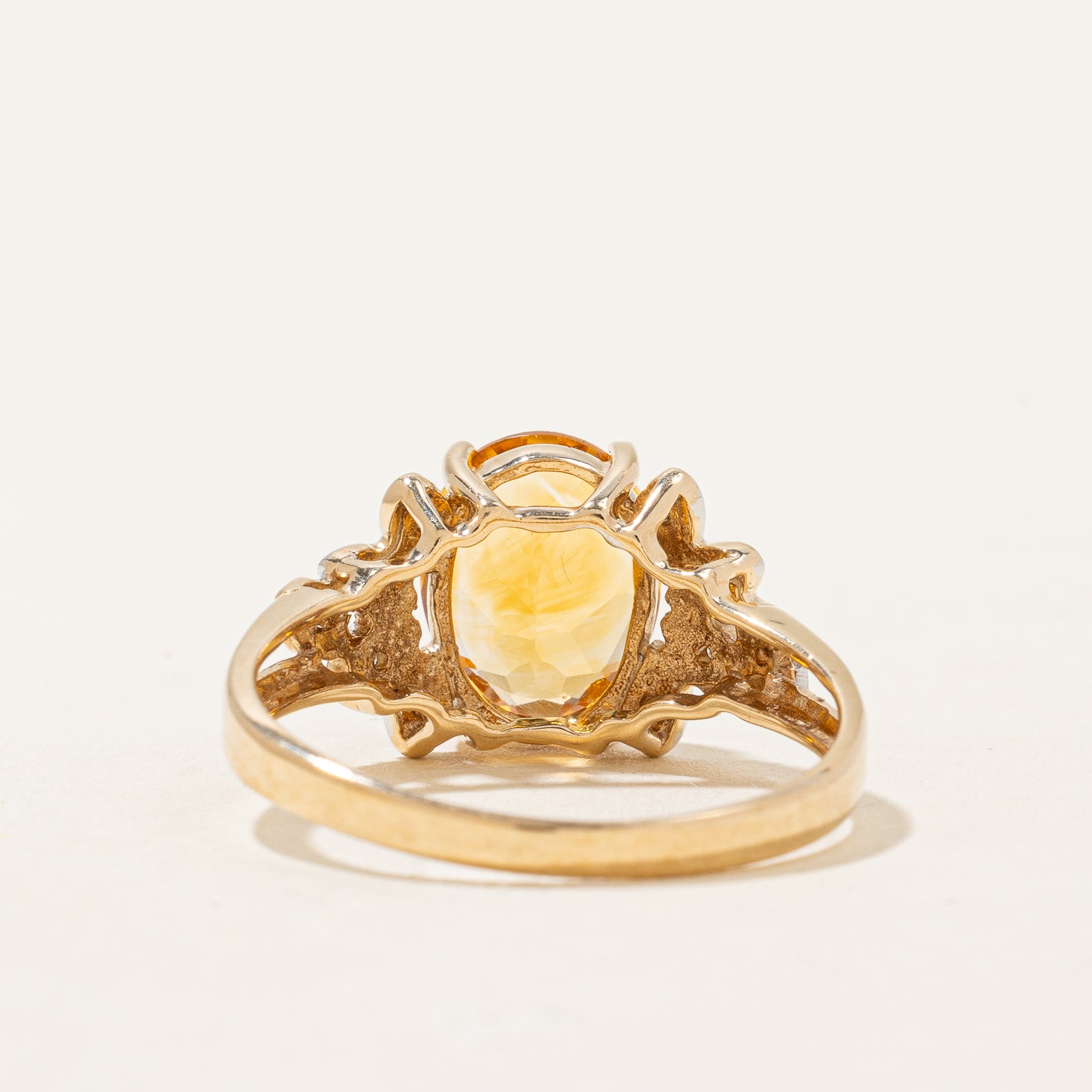 Exquisite 2.14ct Mandarin Citrine & 0.07ct Diamond Ring - Size 8.75 | Elegant Birthstone Jewelry for Women | Perfect for Anniversary Gifts, Birthday Presents & Special Occasions