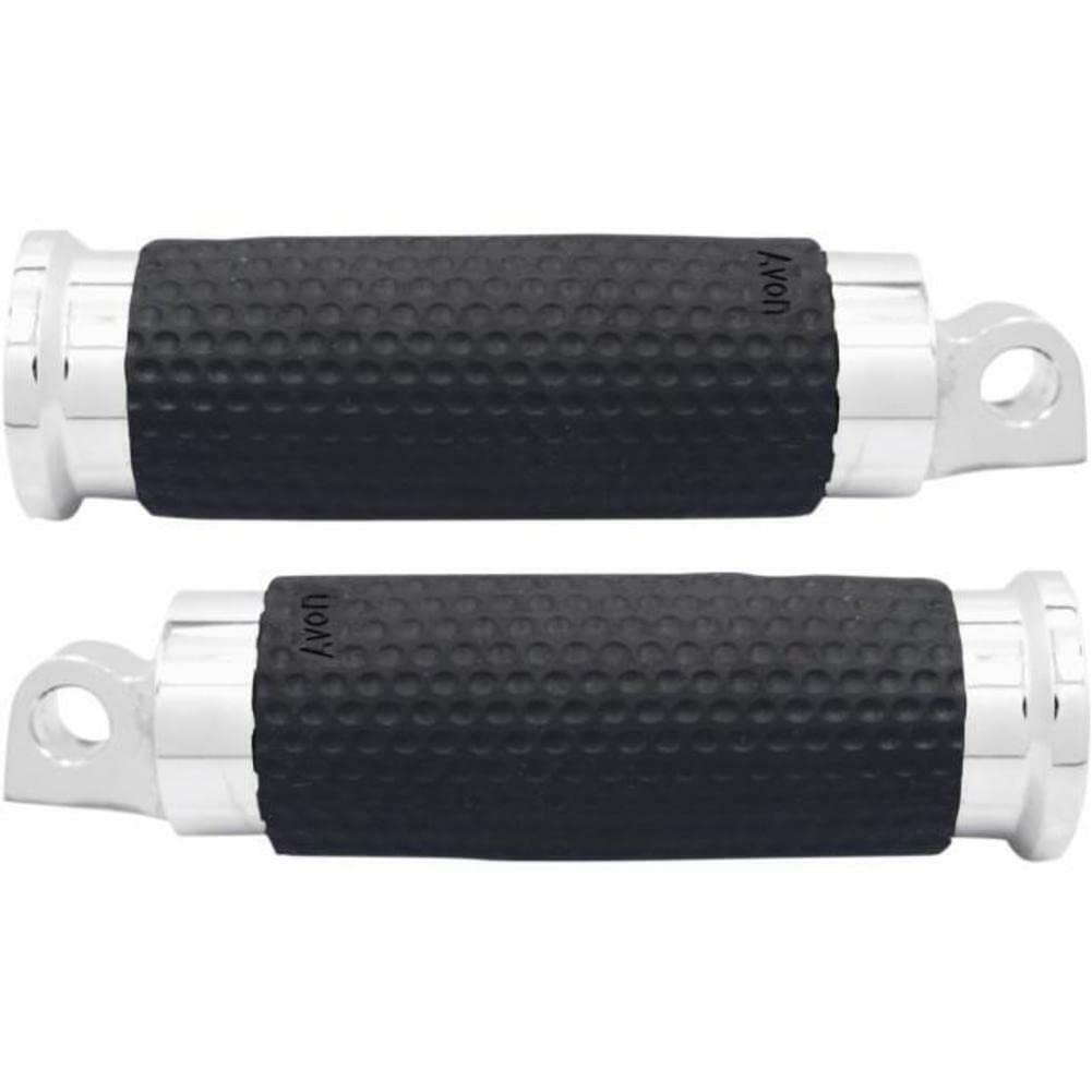 Avon & Grips FP-GEL-70-CH Compatible Air Gel Footpegs - Chrome Replacement Motorcycle Foot Rests - Comfort Ride for Long Distance & Cruiser Bikes