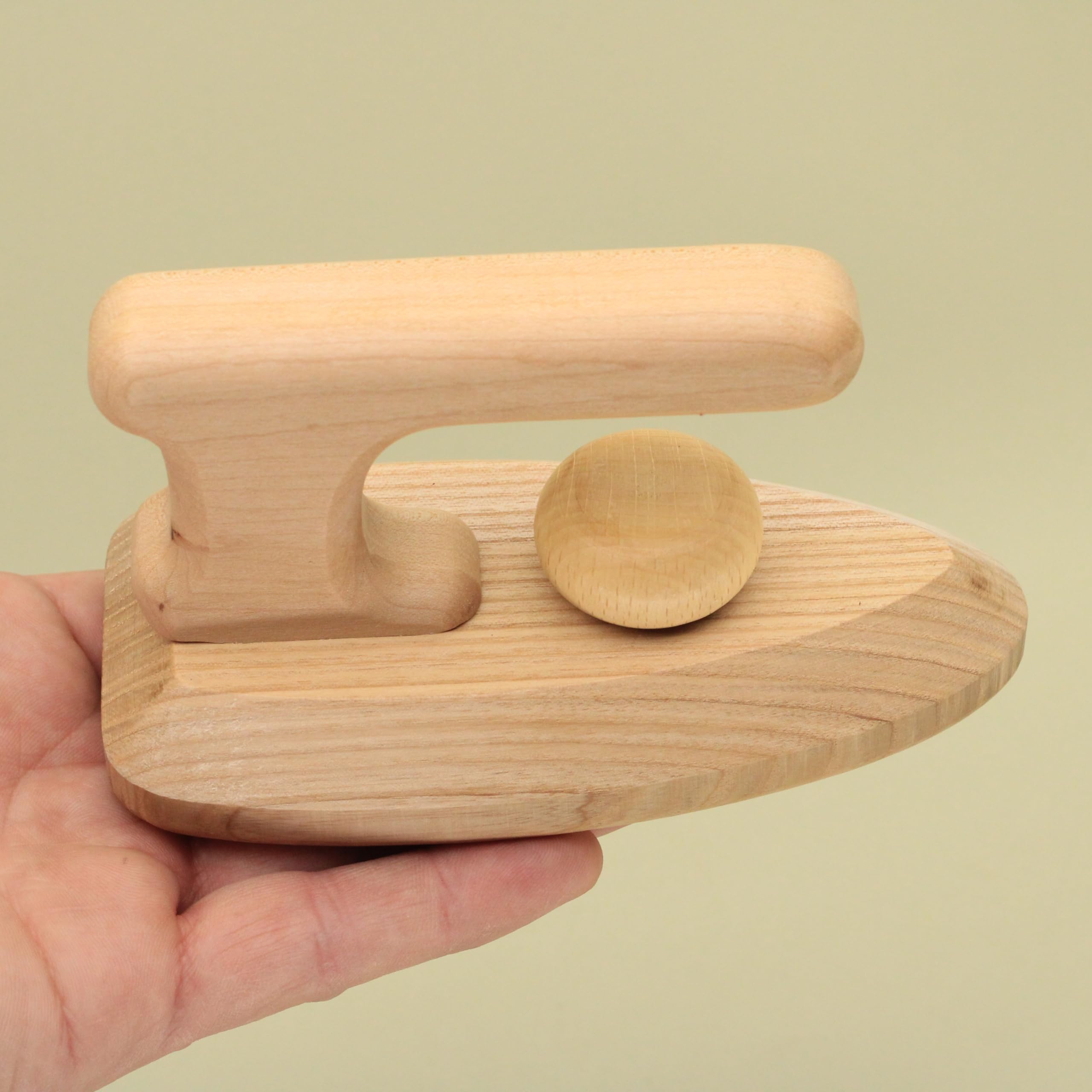 Natural Handmade Wooden Clothing Iron Toy - Montessori & Waldorf Inspired Educational Toy for Kids | Perfect Baby Gift & Pretend Play Dress-Up Accessory | Free Shipping