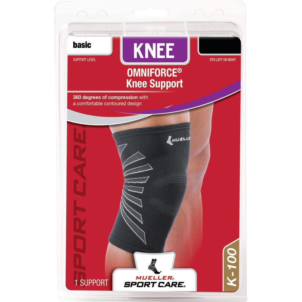 Mueller Omniforce 100 Knee Support Brace - Adjustable Compression Sleeve for Pain Relief, Arthritis & Injury Recovery - Ideal for Running, Basketball, Workout & Daily Activities