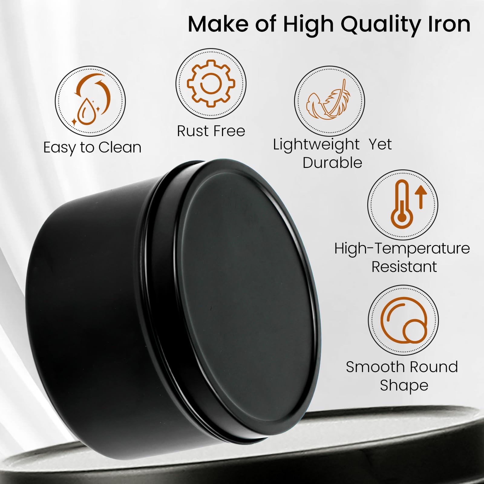 CONNOO 24 Pack Candle Tins - 12pcs 8oz & 12pcs 4oz Matte Black Empty Candle Jars with Lids for DIY Candle Making, Storage & Gifts - Includes Sticky Warning Labels - Perfect for Home Decor, Wedding Favors & Aromatherapy