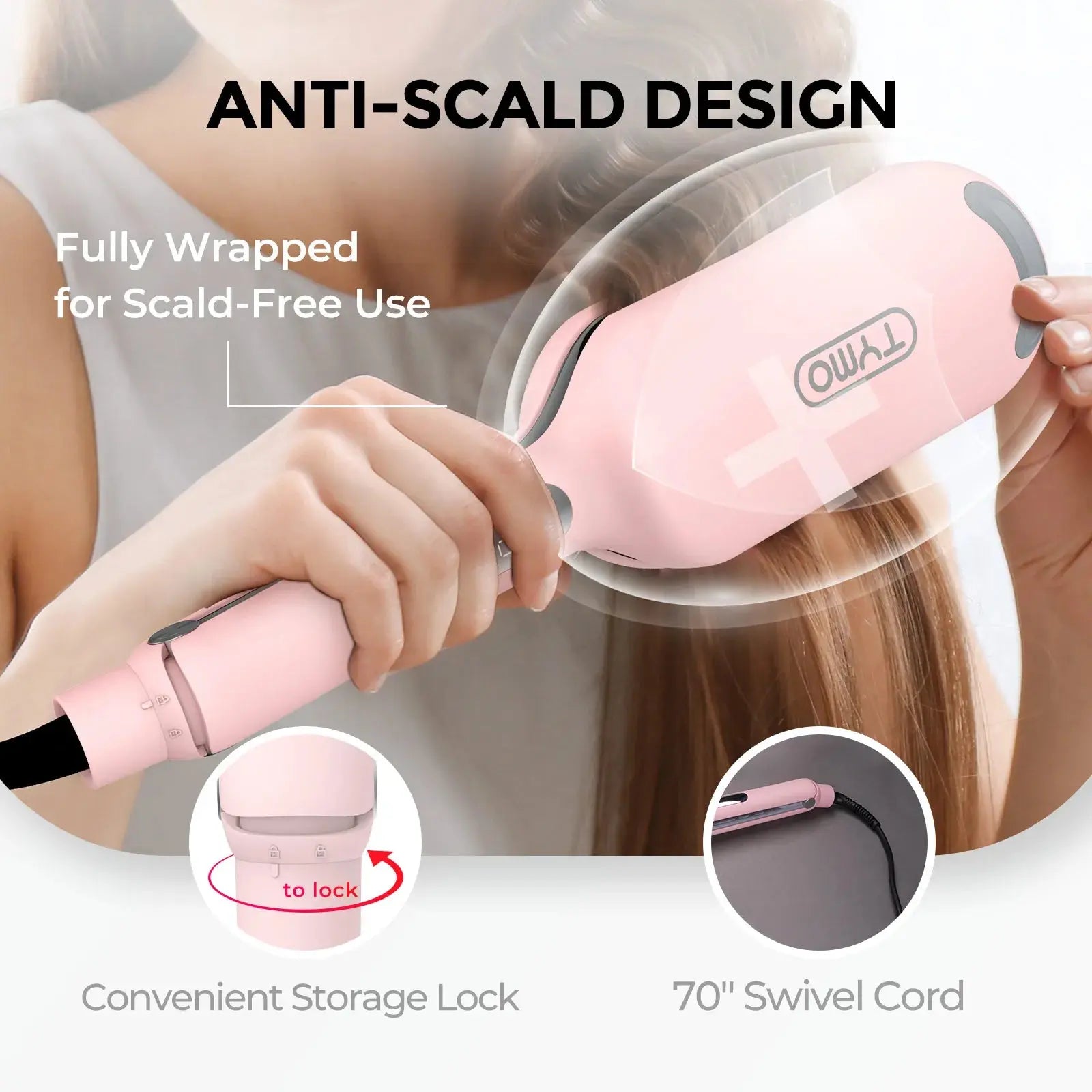 TYMO ROVY Compact Hair Straightener Brush - 2-in-1 Flat Iron & Styler for Smooth, Frizz-Free Hair | Perfect for Home, Travel & Salon Use