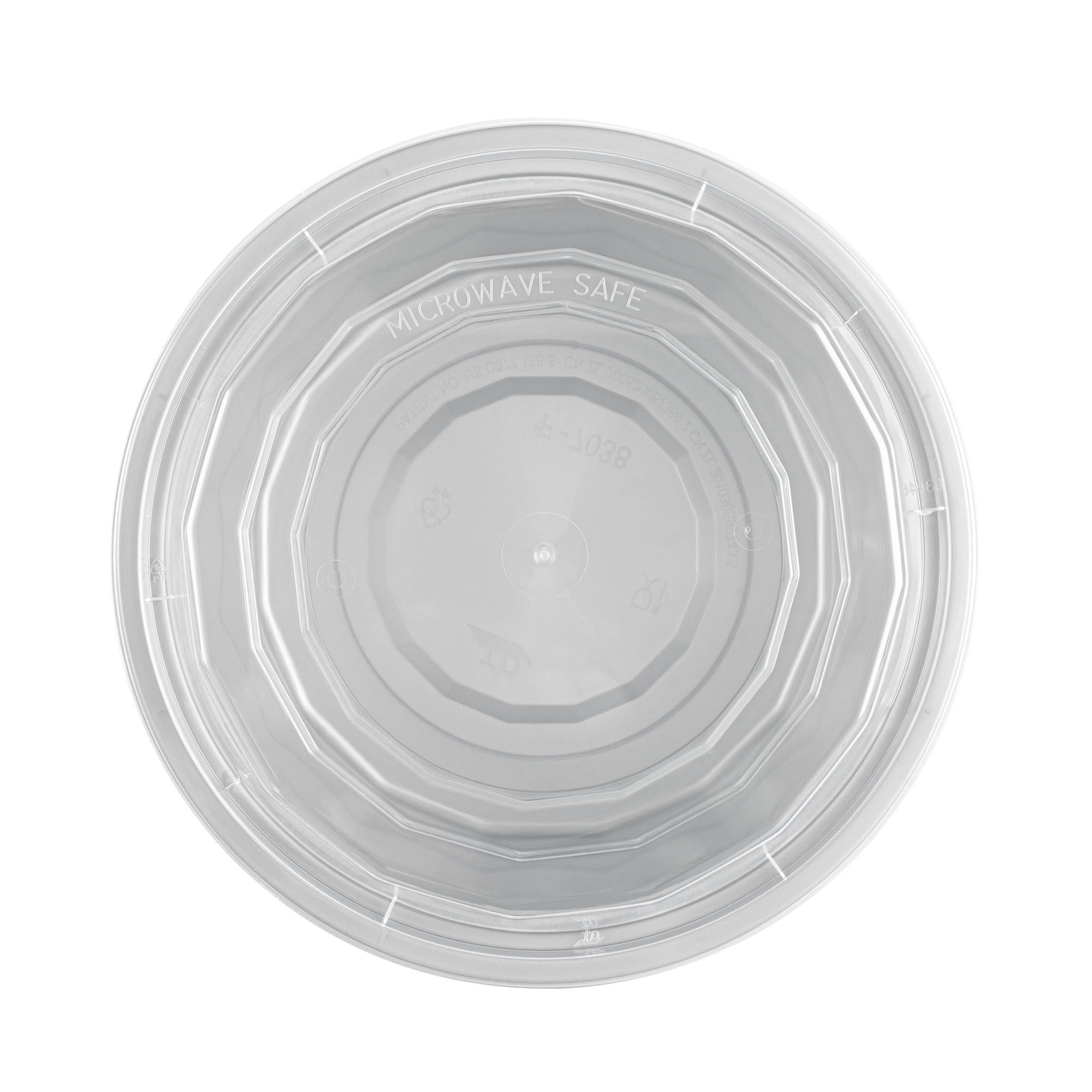 32 oz Round Silver Plastic Takeout Containers with Clear Lids - Microwave Safe (7.25