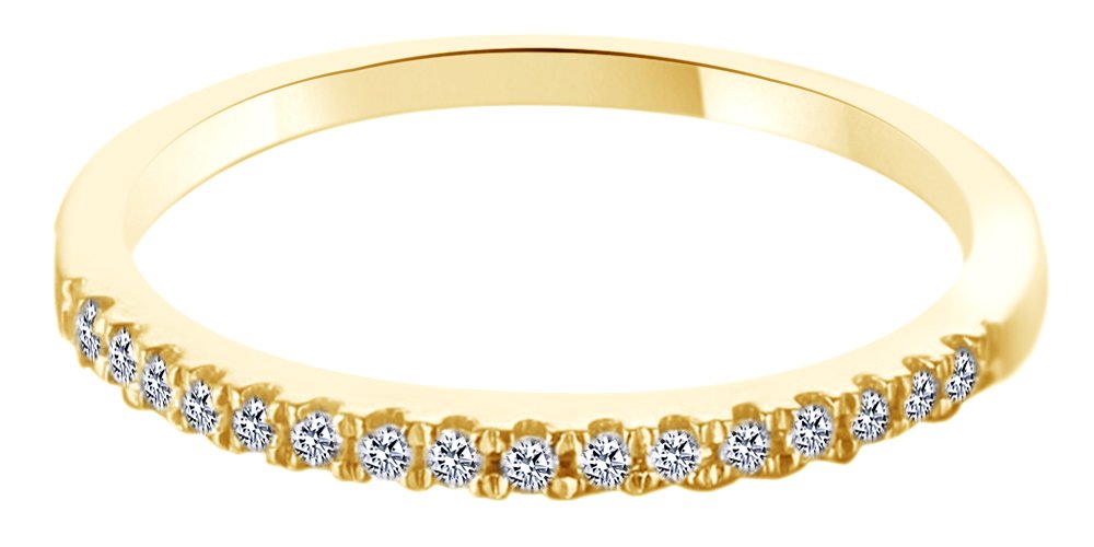 10k Solid Gold AFFY White Natural Diamond Eternal Wedding Band Ring (0.2 Cttw) - Perfect for Engagement, Anniversary & Bridal Jewelry Gifts