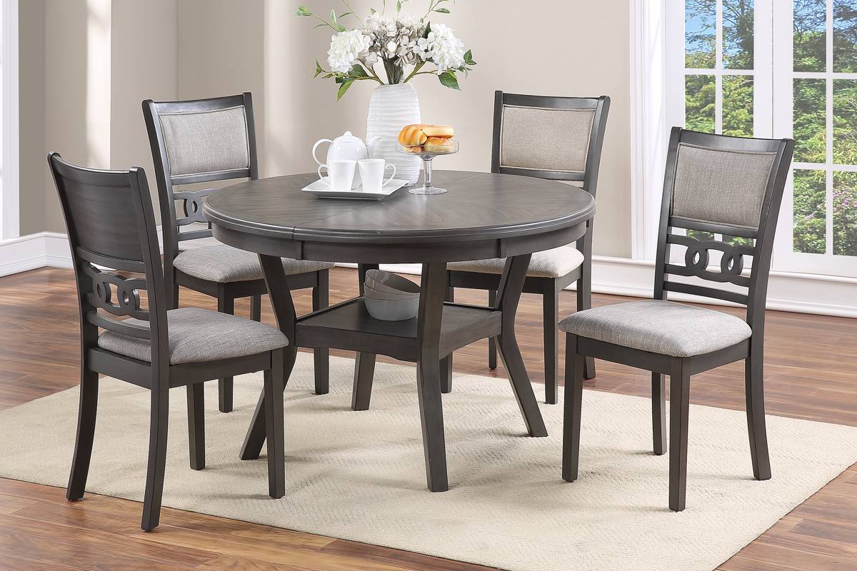 Modern Grey Dining Room Chairs Set of 2 - Upholstered Cushion Seats with Unique Back Design - Perfect for Kitchen, Breakfast Nook & Small Space Dining - Comfortable Side Chairs for Home Decor