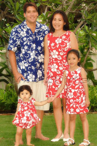 RJC Women's Classic Hibiscus Hawaiian Mock Wrap Sarong Dress - Tropical Beach Cover Up, Poolside Resort Wear, Summer Vacation Outfit