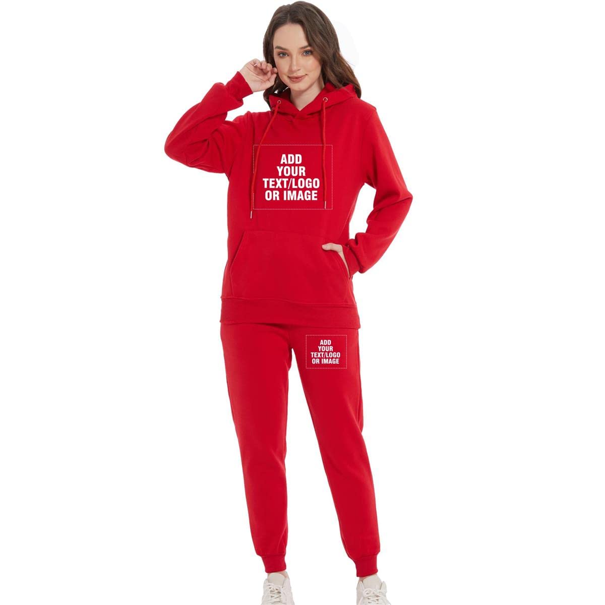 Custom Sweatsuit Hoodie & Sweatpants Set - Personalized Long Sleeve Pullover & Matching Pants for Men & Women - Perfect for Gym, Lounge & Streetwear Fashion