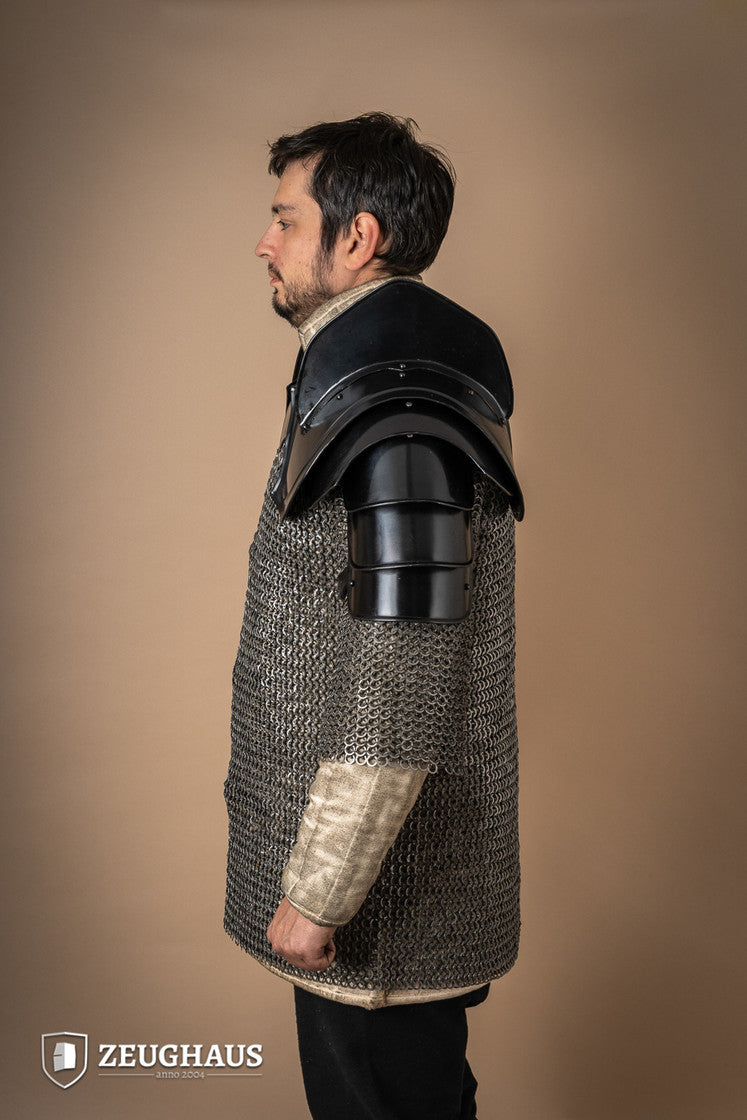 Pauldrons Warrior with Bladebreakers Burnished - Medieval Armor Shoulder Guards for Cosplay, LARP & Renaissance Fairs - Perfect for Costume Parties & Historical Reenactments