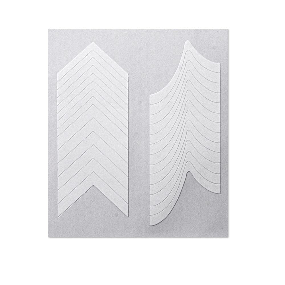 10pcs French Manicure Nail Art Stickers - White Wave Lines & Half Moon Smile Tips - DIY Nail Guide Foils & Stencils for Salon-Quality Manicures at Home (#7) - Perfect for Bridal, Party & Special Occasion Nail Designs