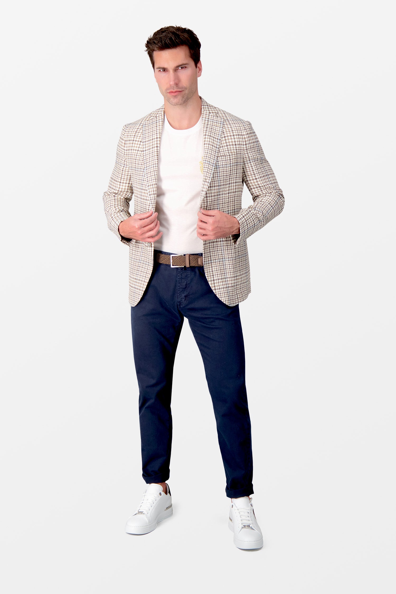 Barba Napoli Beige Jimmy Blazer for Men | Classic Slim Fit Single-Breasted Blazer Jacket | Perfect for Business Meetings, Weddings & Formal Events