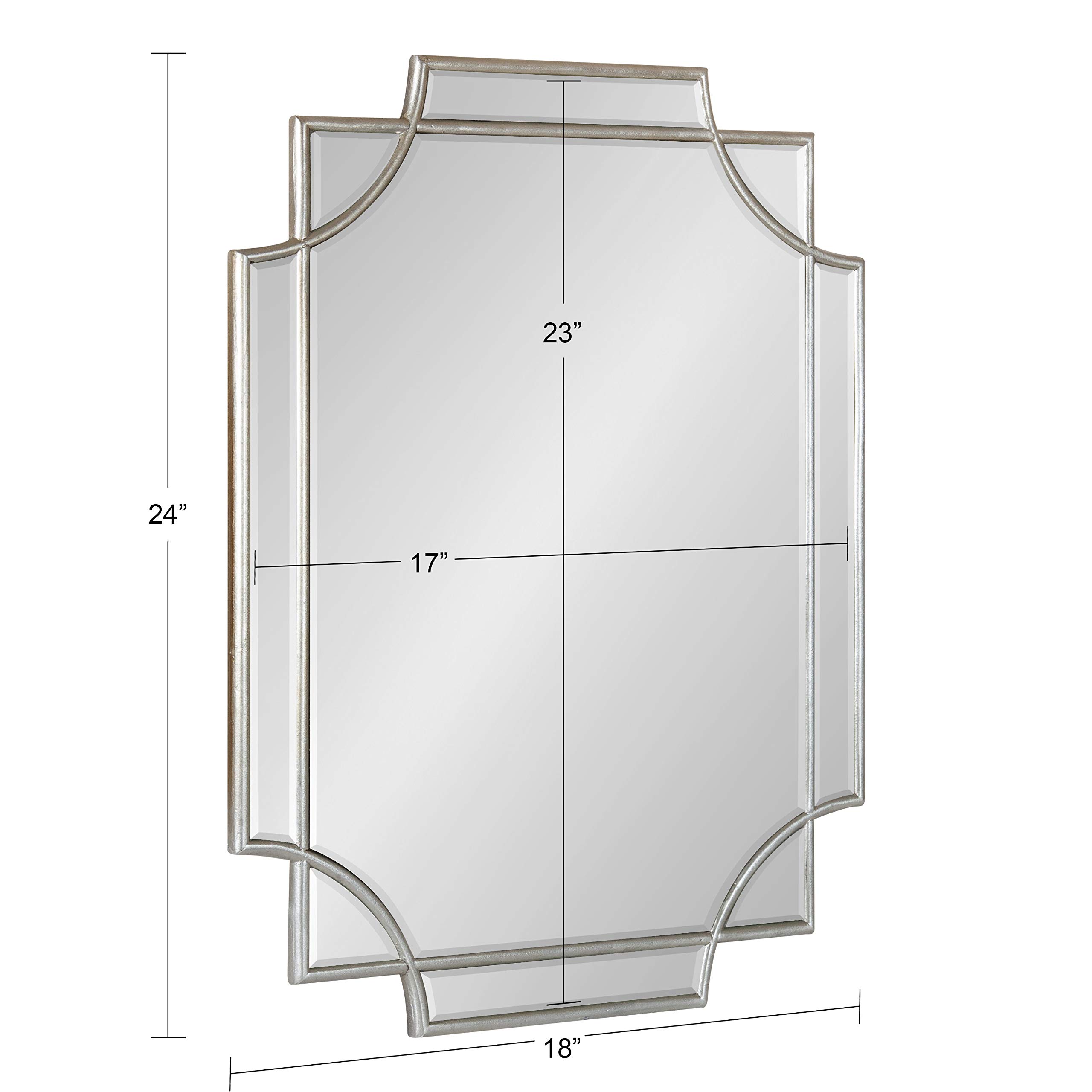 Kate and Laurel Minuette Glam Wall Mirror - 18x24 Inches, Silver Boho-Chic Decor - Perfect for Bedroom, Living Room & Entryway Wall Decor