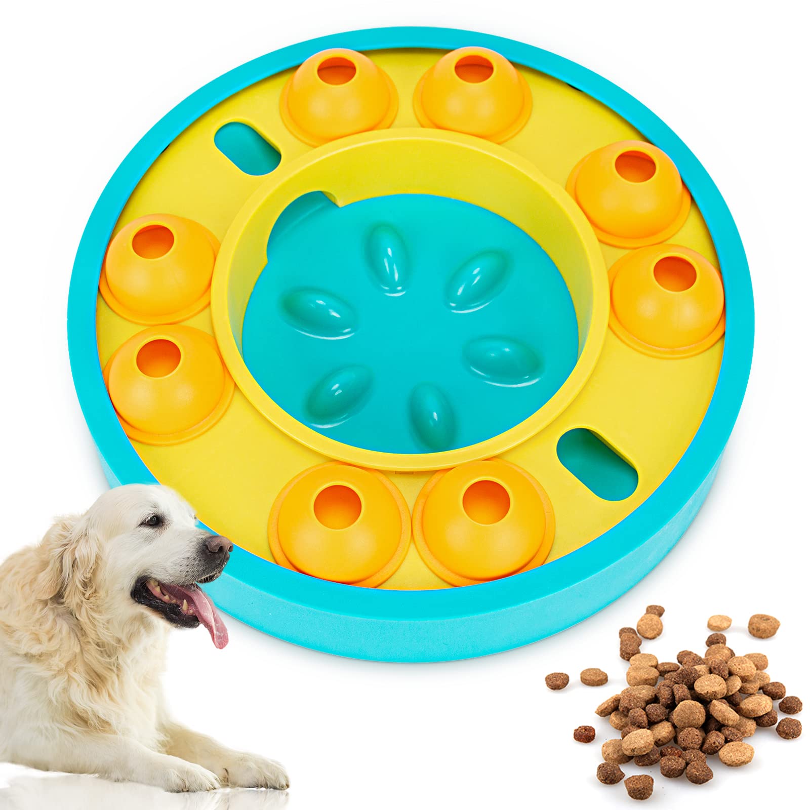 Interactive Dog Puzzle Toys for Brain Training - Fun Treat Dispenser & Slow Feeder Bowl to Improve Dog IQ & Digestion - Perfect for Boredom Relief & Mealtime Enrichment