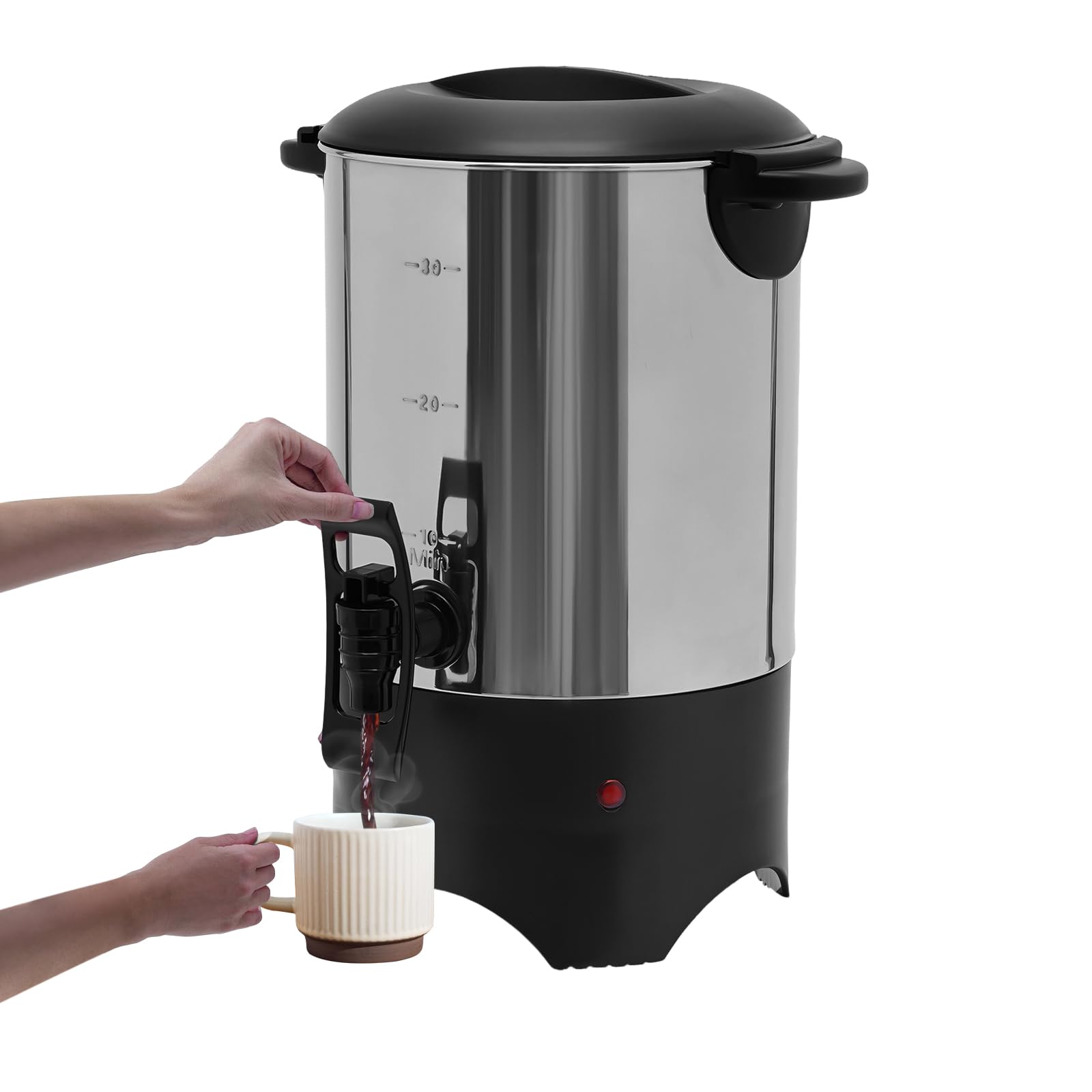 5.2L Commercial Coffee Maker Urn - 30 Cup Stainless Steel Electric Coffee Urn with Dripless Faucet | Hot Beverage Dispenser for Parties, Events & Catering | Perfect for Office, Church & Large Gatherings