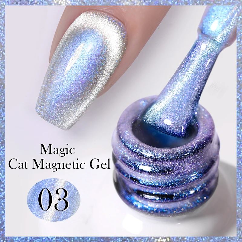 Born Pretty Transparent Aurora Cat Eye Magnetic Gel Nail Polish - Long Lasting & Shimmery for Manicures, Pedicures, and Nail Art Designs