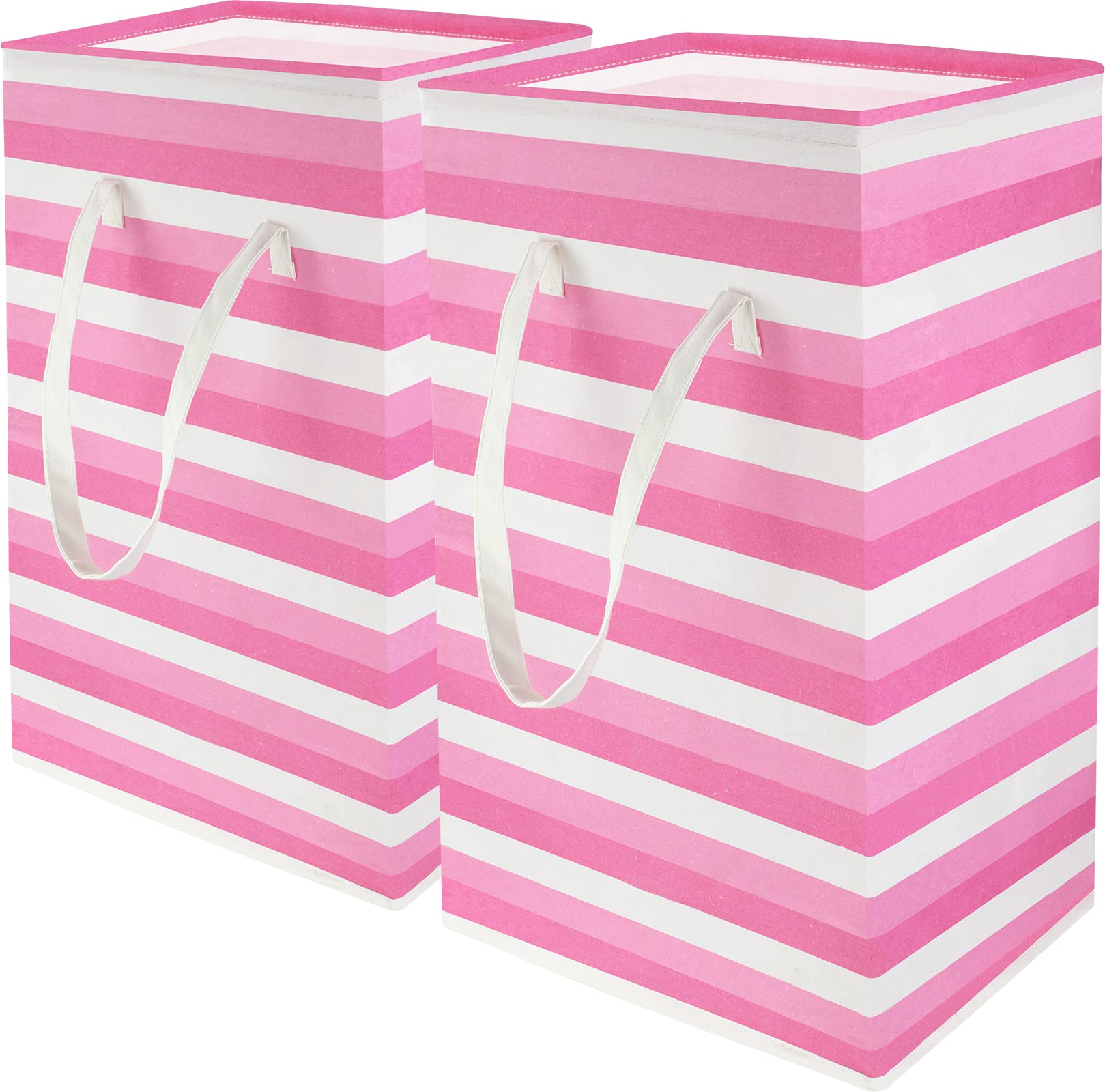 CLOCOR 2-Pack 75L Pink Laundry Baskets - Lightweight Collapsible Laundry Hamper for Kids Room, Nursery & Baby Girls | Waterproof Toy Storage Bins | Perfect for Laundry, Clothes Organization & Kids Toy Storage (Pink)