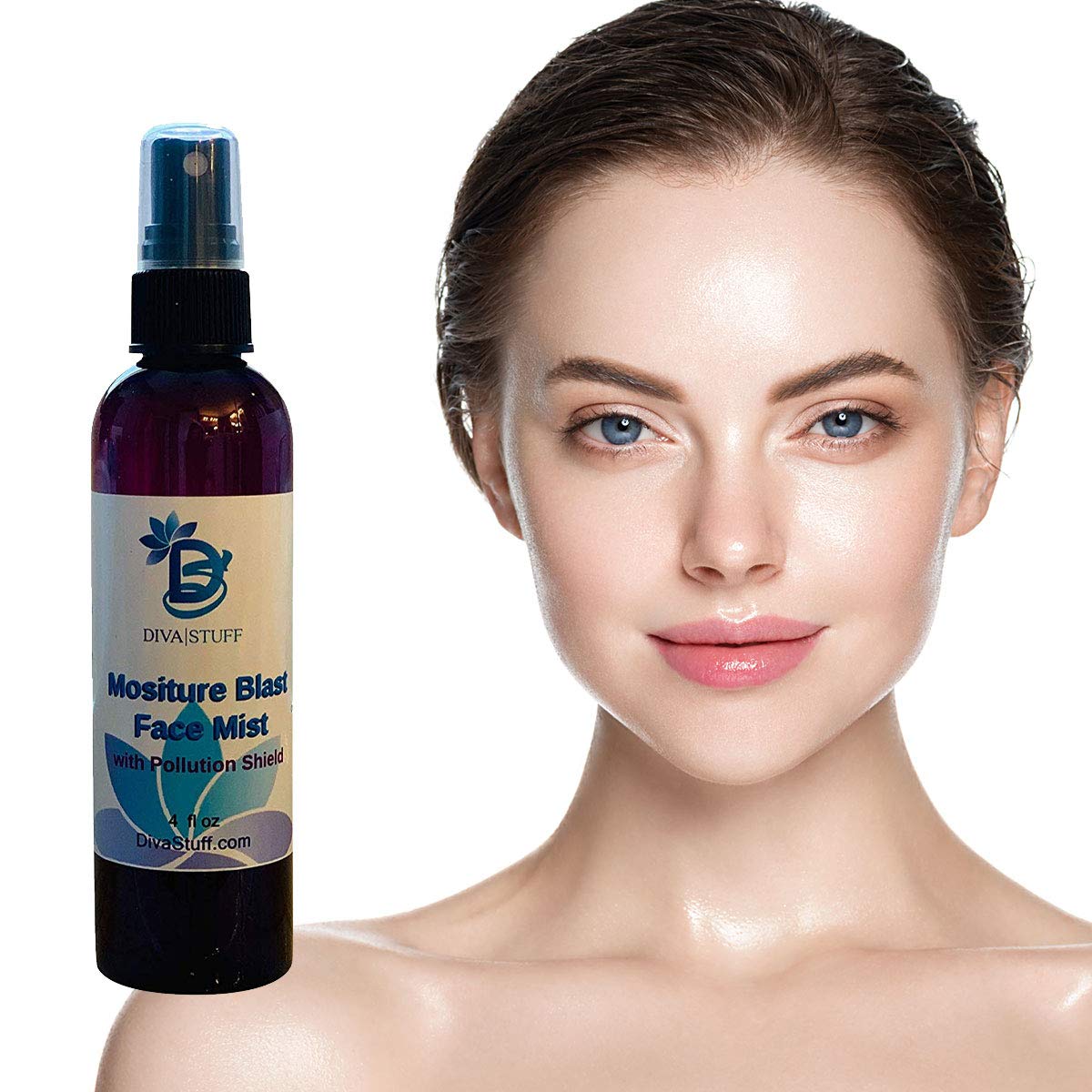 Diva Stuff Moisture Blast Face Mist with Pollution Shield & Hyaluronic Acid - Hydrating Facial Spray for Dry Skin, Anti-Pollution Protection | Perfect for Daily Skincare, Travel & Post-Workout Refreshment