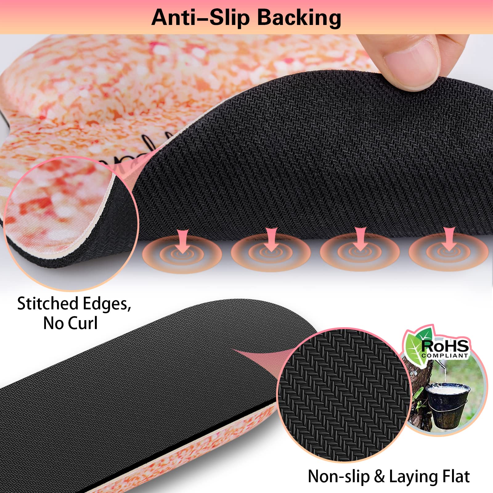Ergonomic 3-in-1 Keyboard Wrist Rest & Mouse Pad Set with Gel Support - Comfortable Typing & Pain Relief for Office, Gaming & Home Computer Use - Includes Non-Slip Mouse Pad & Drink Coaster for Workspace Organization