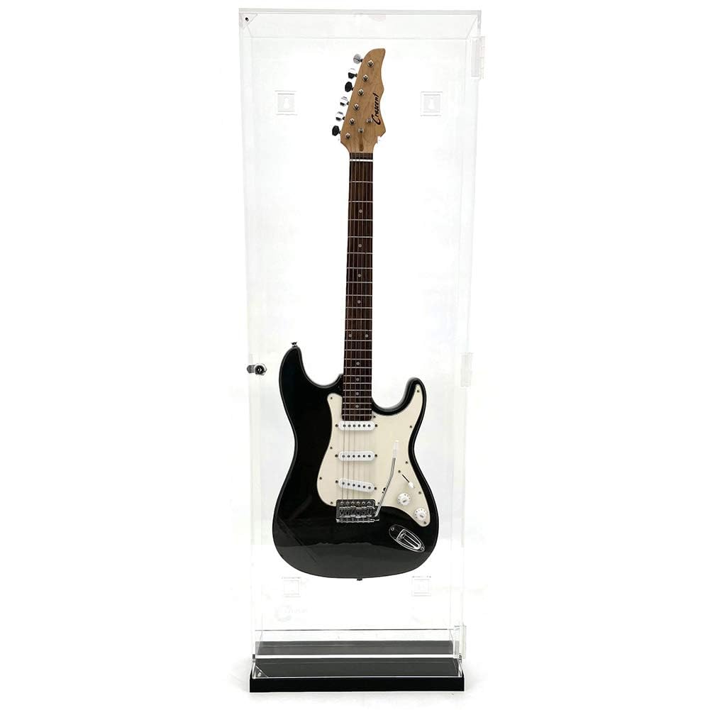 Deluxe Acrylic Guitar Display Case - Wall Mount & Tabletop UV-Protected Showcase with LED Lights | Perfect for Home, Studio & Music Store Electric Guitar Protection & Display