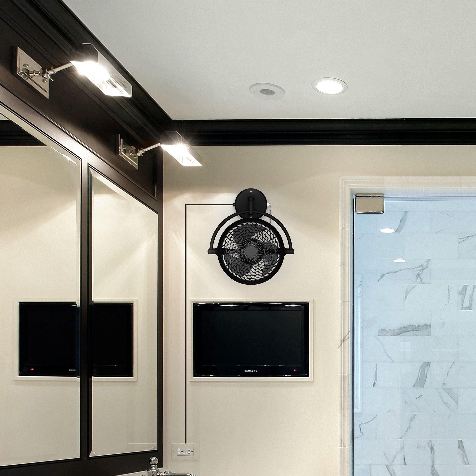 13 Inch Industrial Style Bathroom Ceiling Fan with Pull Chain - Waterproof Exhaust Fan for Bathroom, Laundry Room & Garage Ventilation