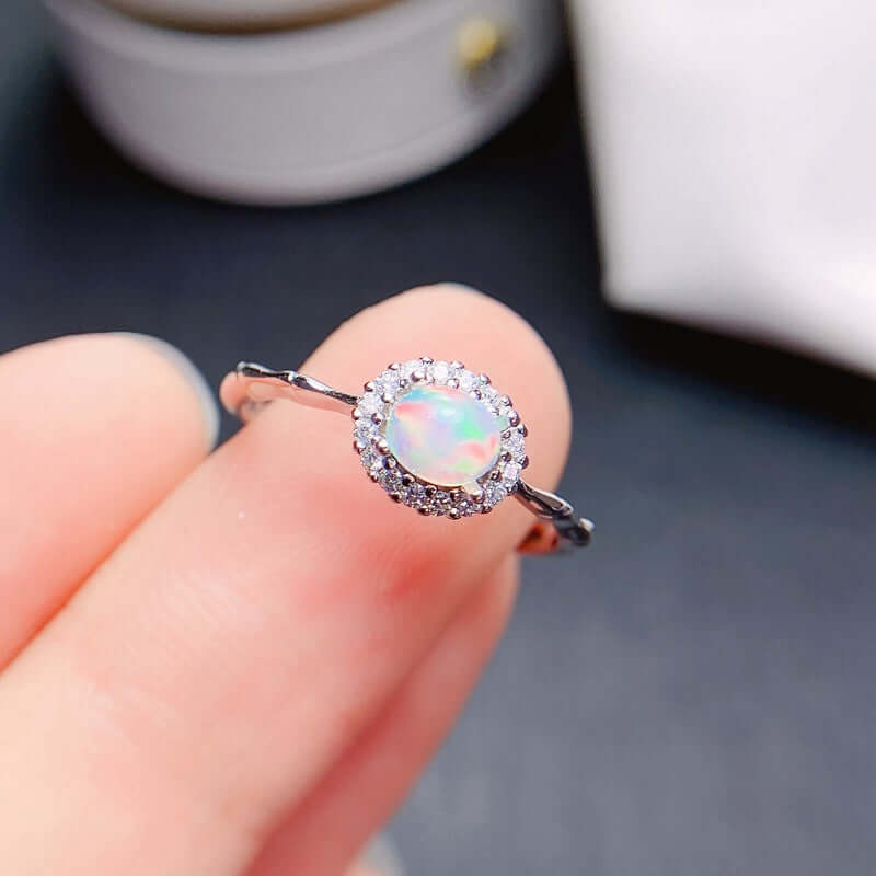 18K Gold Opal Ring for Libra Birthstone - Elegant Zodiac Jewelry Gift for Women | Perfect for Birthdays, Anniversaries & Special Occasions