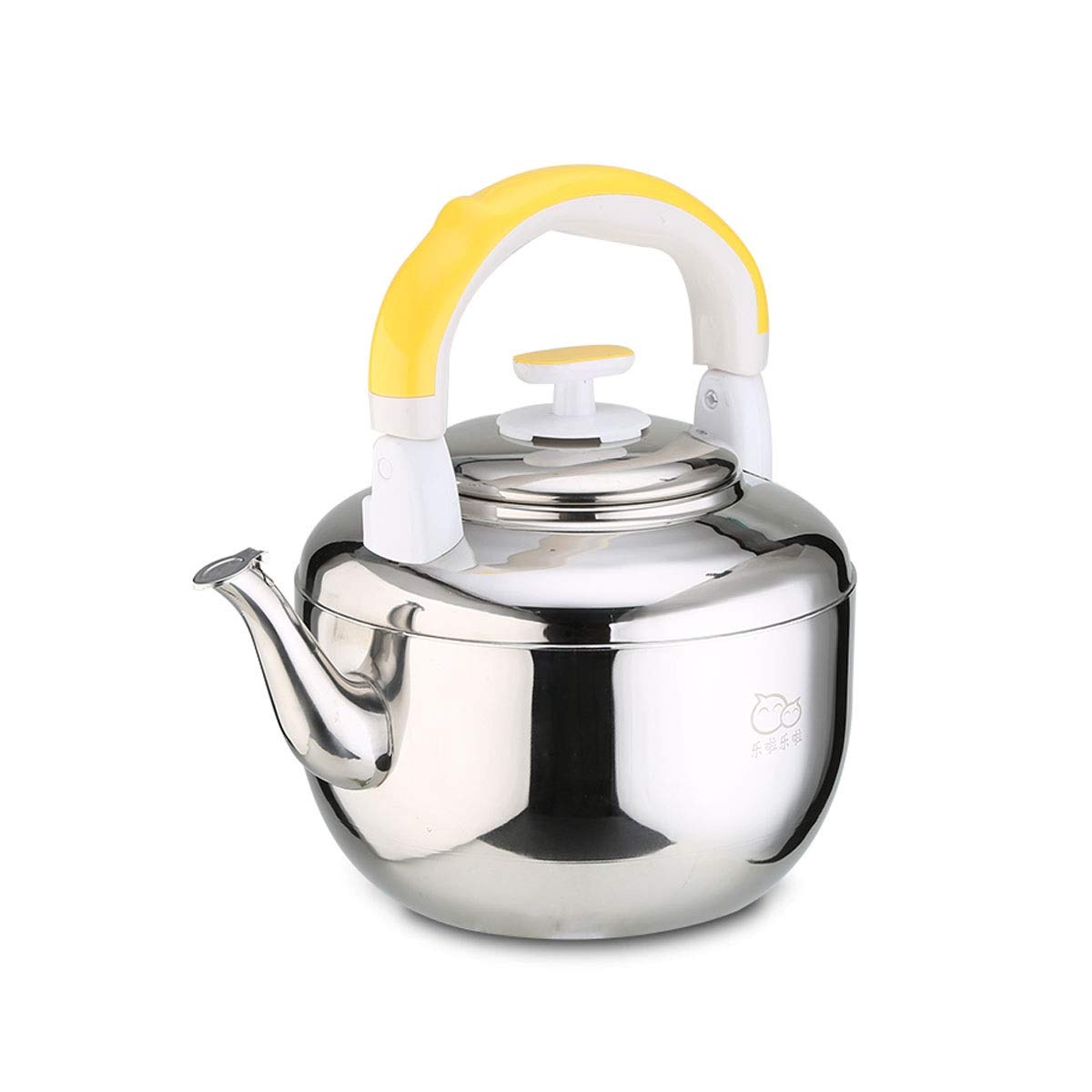 Premium 304 Stainless Steel Whistling Tea Kettle - 7.5L Large Capacity for Induction, Gas & Electric Stoves - Safe & Durable Yellow Tea Pot for Home & Kitchen Use - Perfect for Boiling Water, Making Tea & Coffee