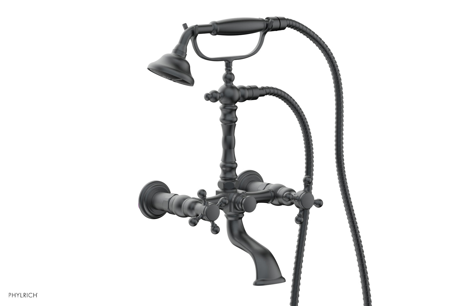 HEX TRADITIONAL Exposed Tub & Hand Shower Combo with Cross Handle K2393 - 24 Inch Bathroom Shower System for Modern & Traditional Home Decor