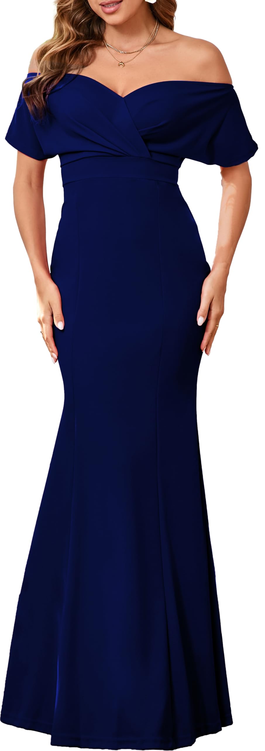 SexyCherry Women's Formal Cocktail Dress - Off Shoulder Floor Length Evening Gown with Zipper for Parties, Prom, Weddings & Special Occasions