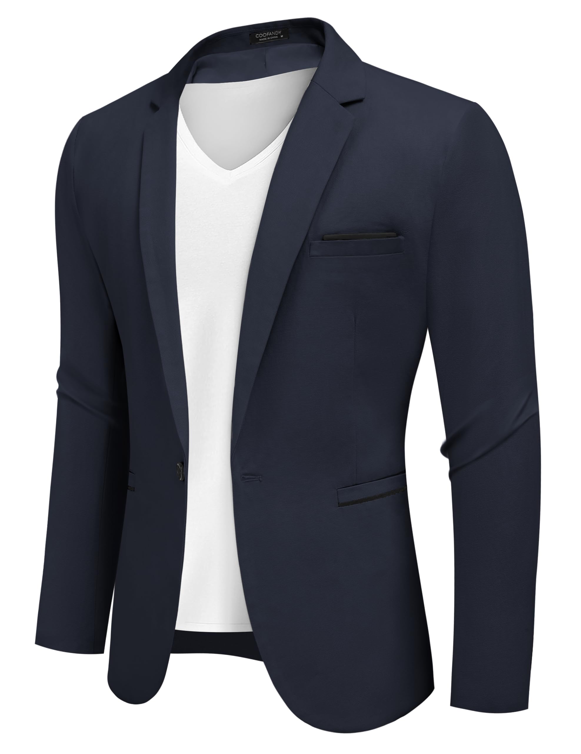 COOFANDY Men's Slim Fit Casual Blazer - Lightweight Cotton Sport Coat with Single Button | Perfect for Business Casual, Office Wear & Date Nights