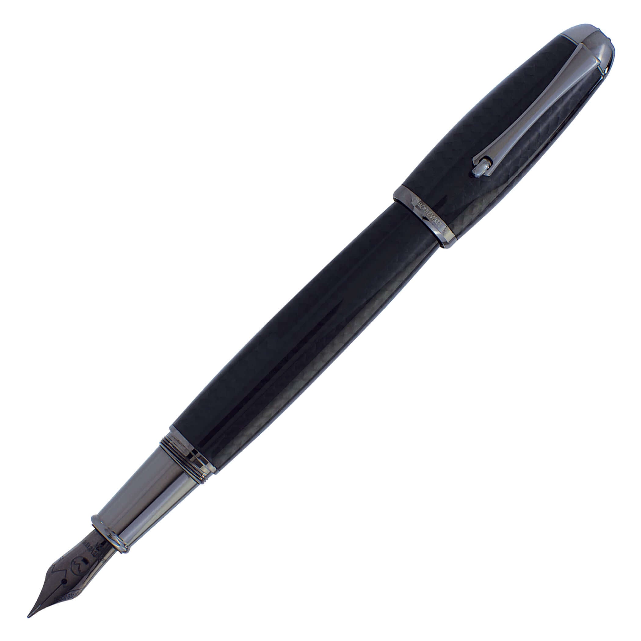 Monteverde Super Mega Carbon Fiber & Gunmetal Fountain Pen - Premium Writing Instrument for Professionals, Collectors & Gift Giving
