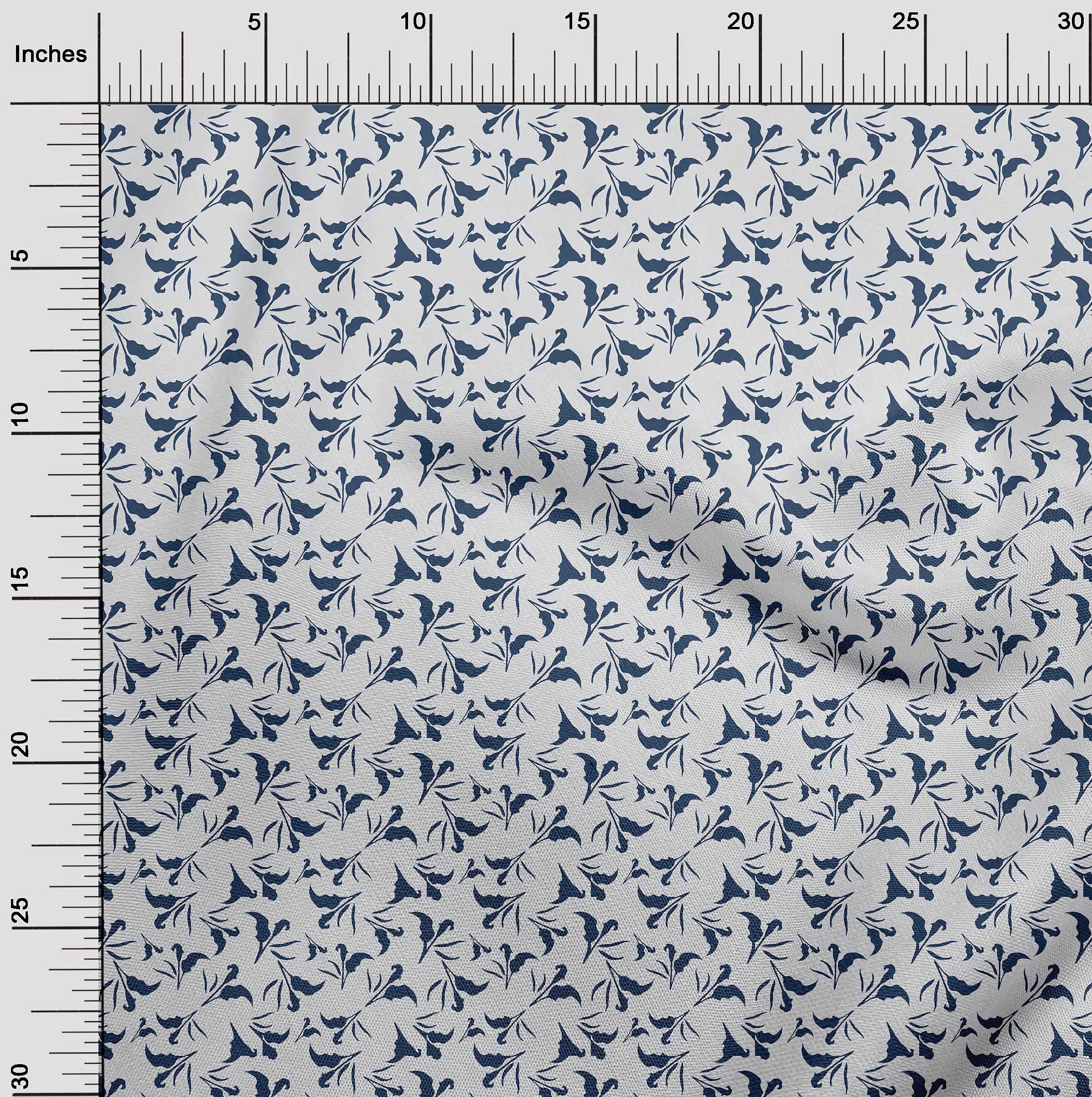 oneOone Velvet White Floral Printed Fabric by The Yard - 58 Inch Wide for DIY Clothing, Sewing Supplies & Home Decor Projects | Perfect for Dresses, Curtains & Crafting