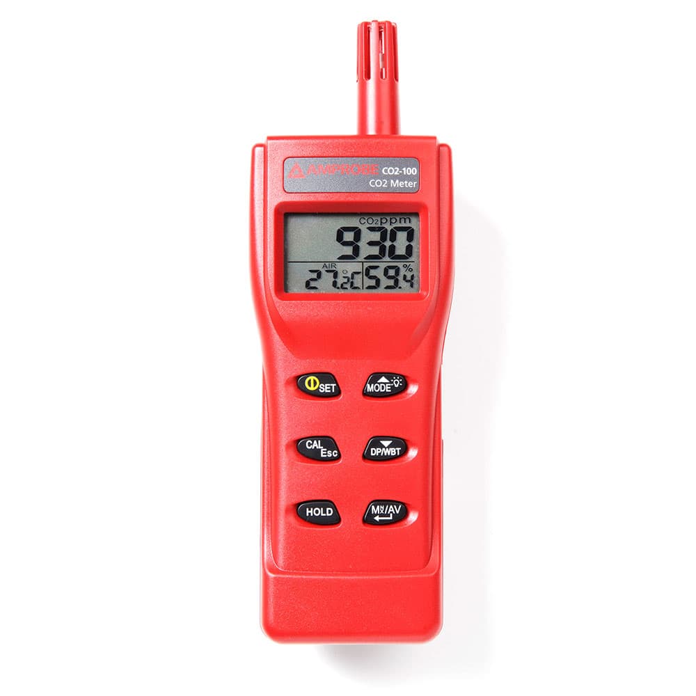 Amprobe 3475094 Portable CO2 Meter - Carbon Dioxide Detector with Temperature & Humidity Sensor, Triple Display for Indoor Air Quality Monitoring - Perfect for Home, Office, and Classroom Use
